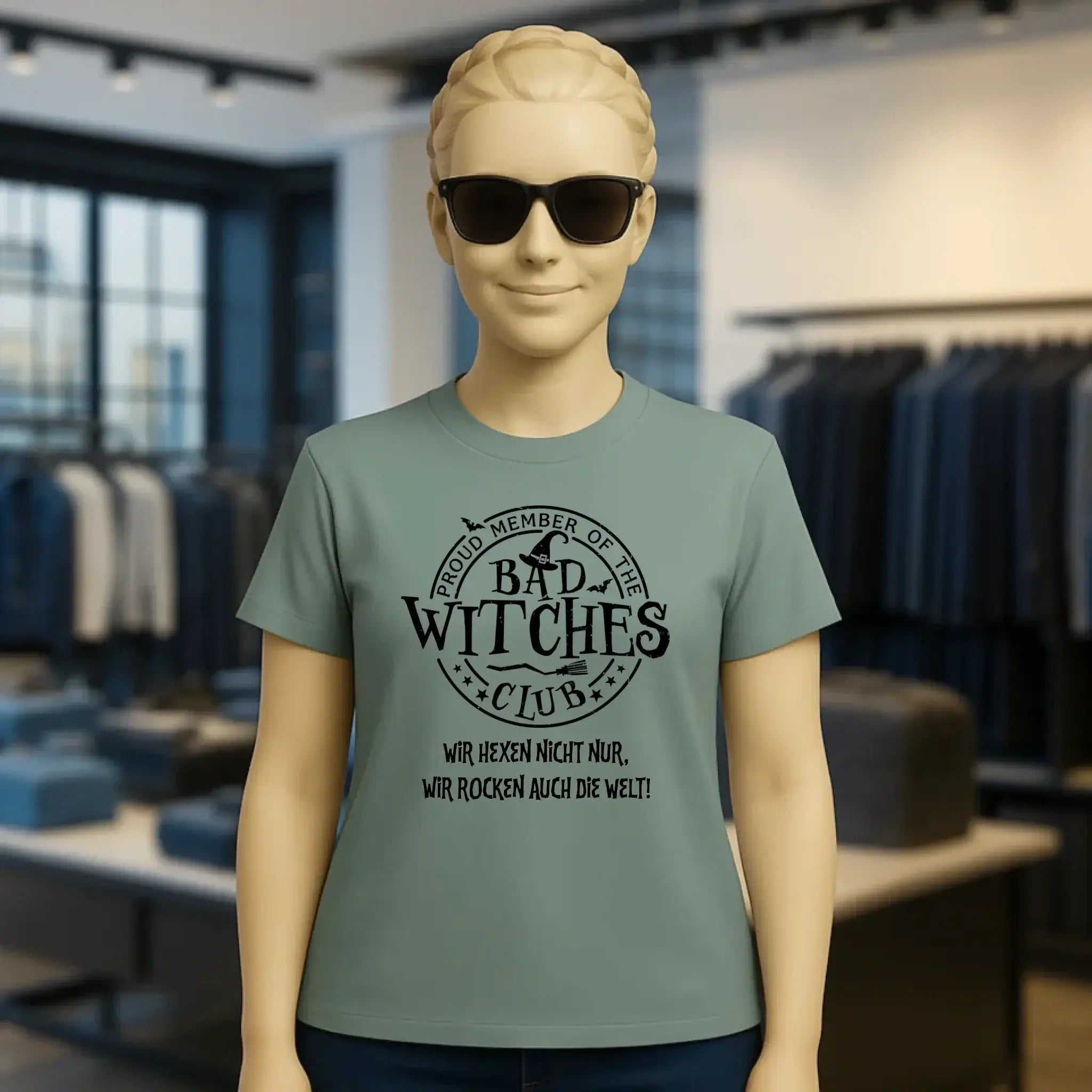 BAD WITCHES CLUB + Text • Halloween • Ladies Premium T-Shirt XS-2XL aus Bio-Baumwolle für Damen • Exklusivdesign • personalisiert