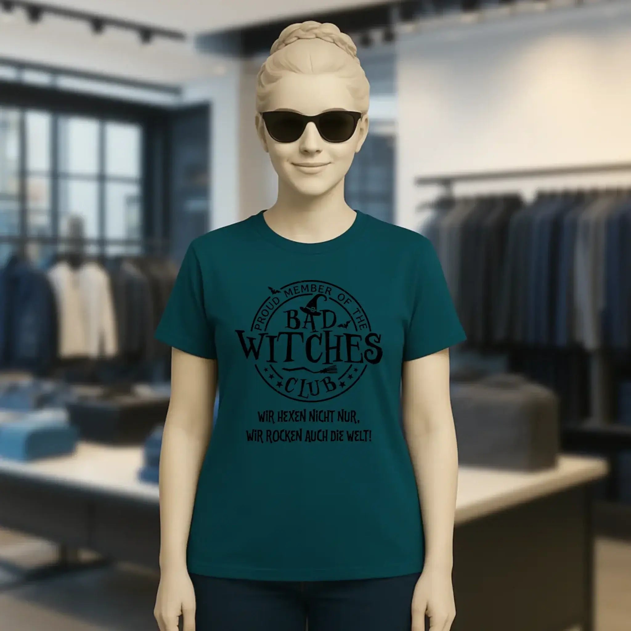 BAD WITCHES CLUB + Text • Halloween • Ladies Premium T-Shirt XS-2XL aus Bio-Baumwolle für Damen • Exklusivdesign • personalisiert