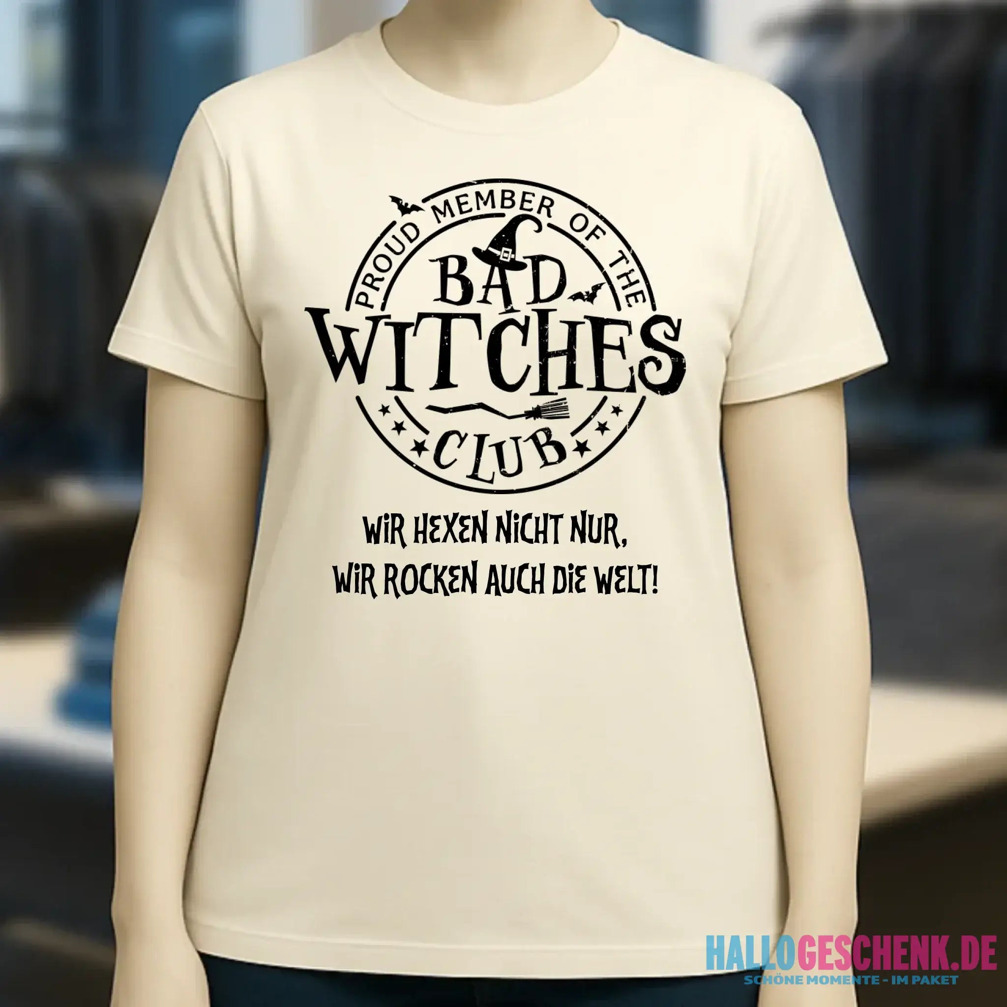 BAD WITCHES CLUB + Text • Halloween • Ladies Premium T-Shirt XS-2XL aus Bio-Baumwolle für Damen • Exklusivdesign • personalisiert