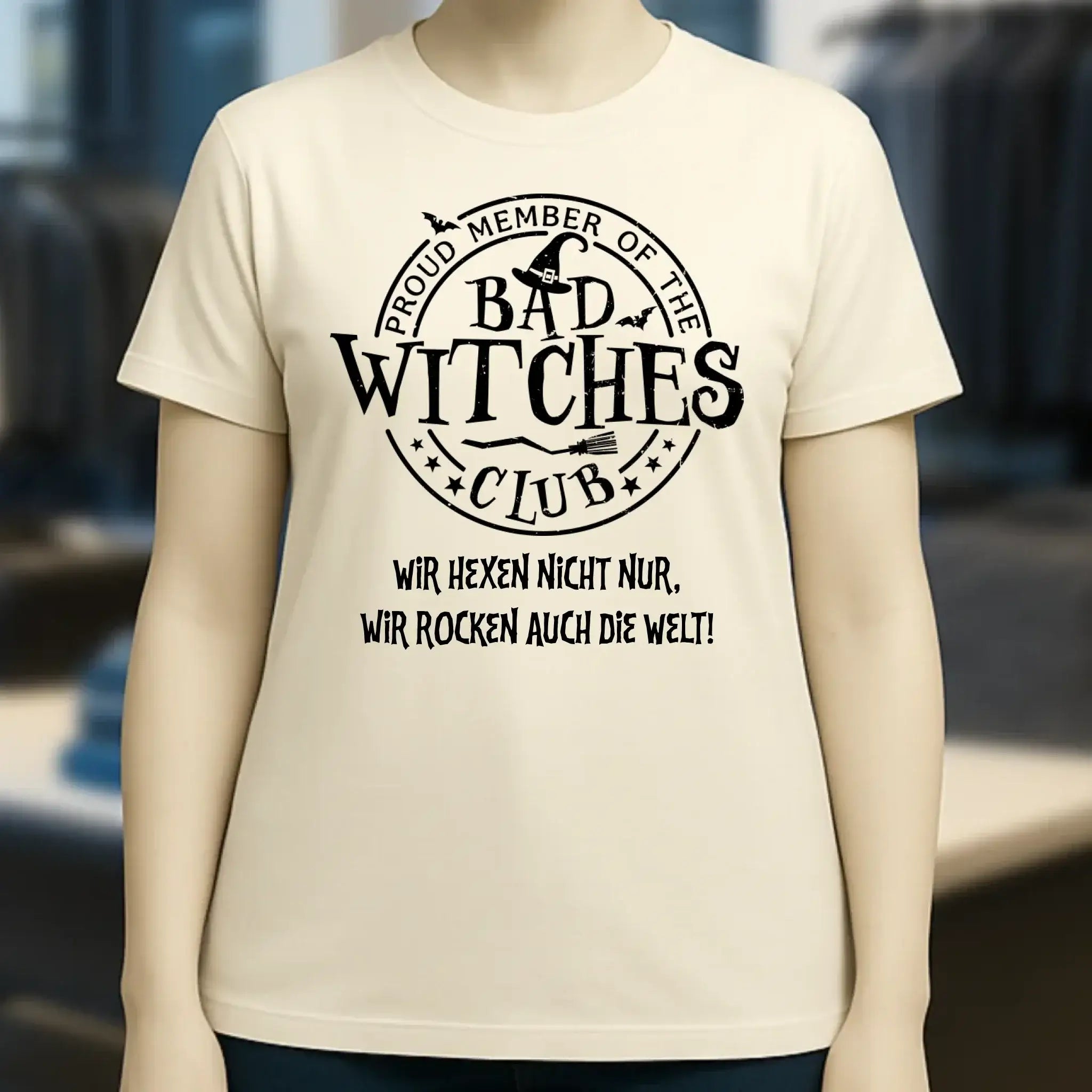 BAD WITCHES CLUB + Text • Halloween • Ladies Premium T-Shirt XS-2XL aus Bio-Baumwolle für Damen • Exklusivdesign • personalisiert