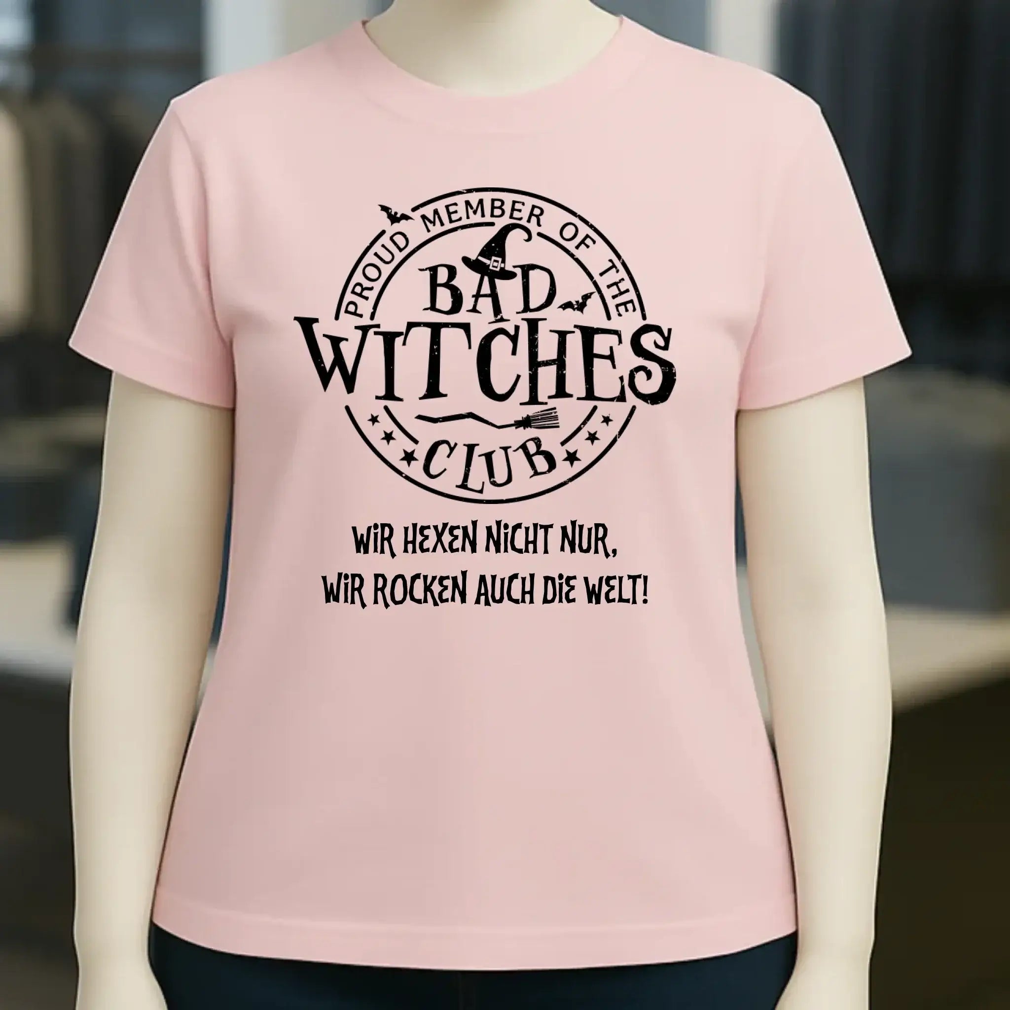 BAD WITCHES CLUB + Text • Halloween • Ladies Premium T-Shirt XS-2XL aus Bio-Baumwolle für Damen • Exklusivdesign • personalisiert