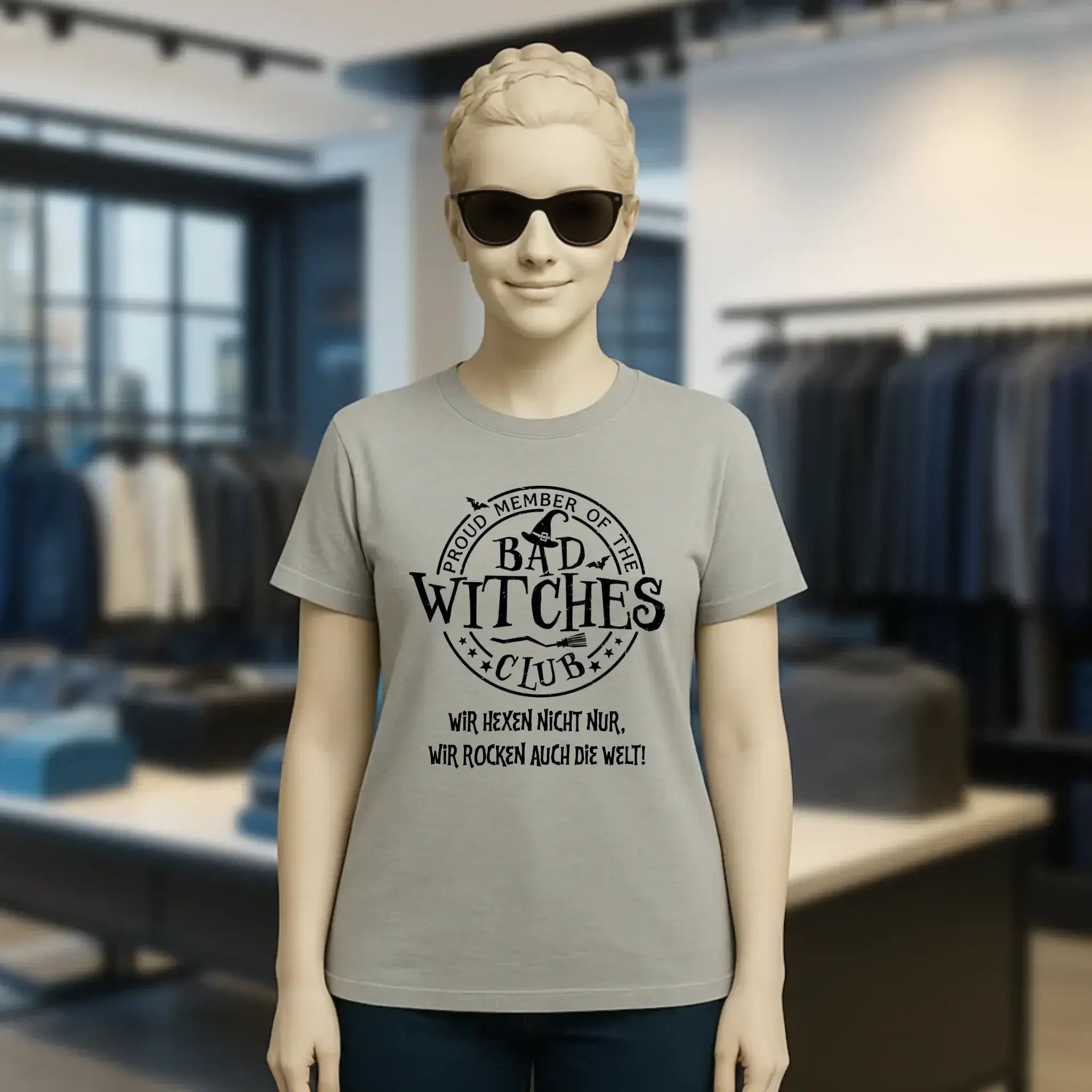 BAD WITCHES CLUB + Text • Halloween • Ladies Premium T-Shirt XS-2XL aus Bio-Baumwolle für Damen • Exklusivdesign • personalisiert