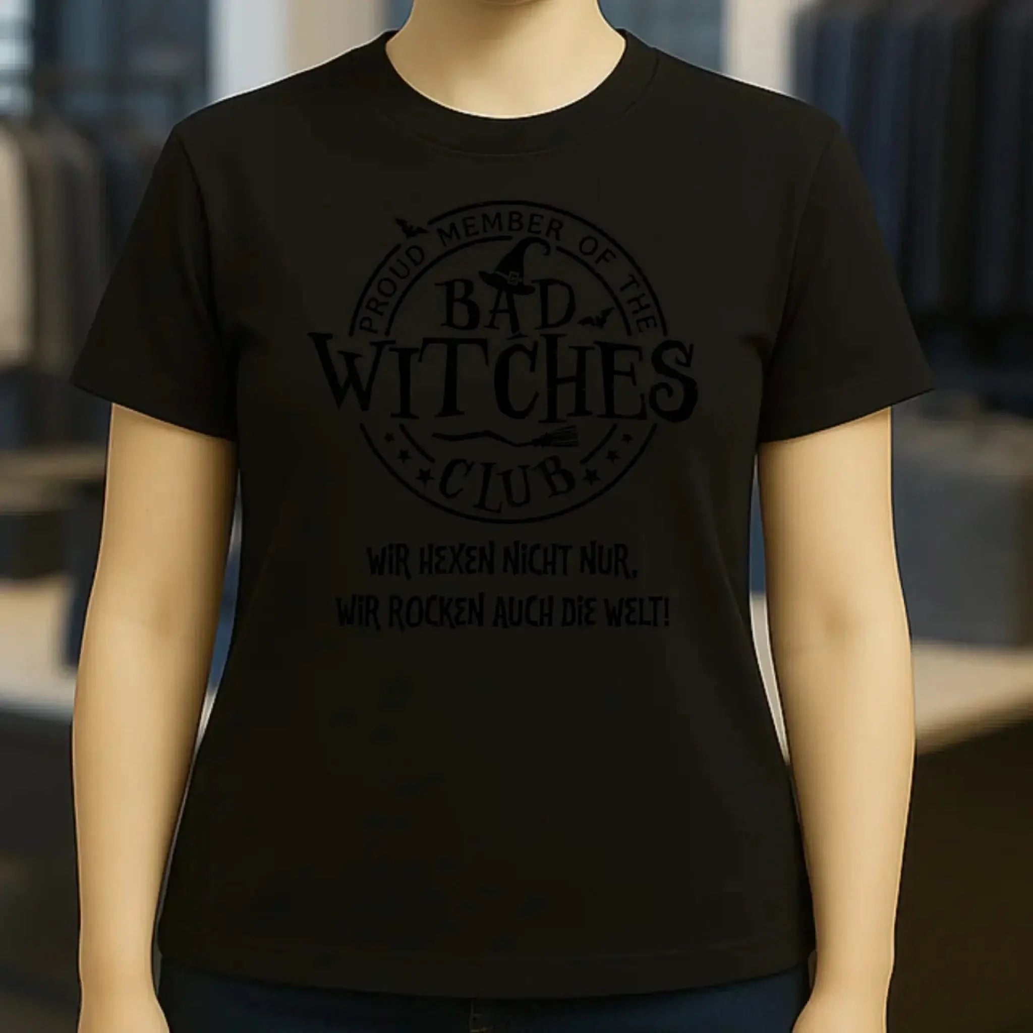 BAD WITCHES CLUB + Text • Halloween • Ladies Premium T-Shirt XS-2XL aus Bio-Baumwolle für Damen • Exklusivdesign • personalisiert