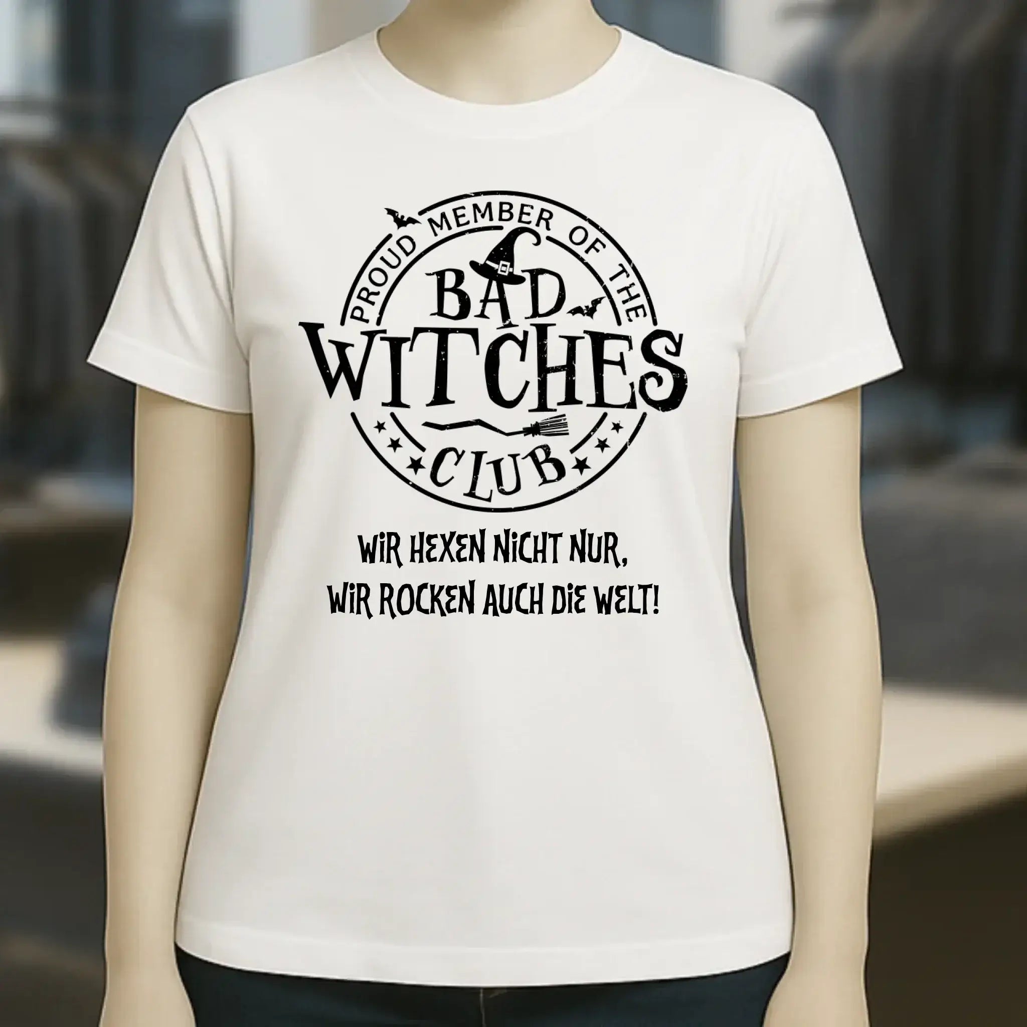 BAD WITCHES CLUB + Text • Halloween • Ladies Premium T-Shirt XS-2XL aus Bio-Baumwolle für Damen • Exklusivdesign • personalisiert