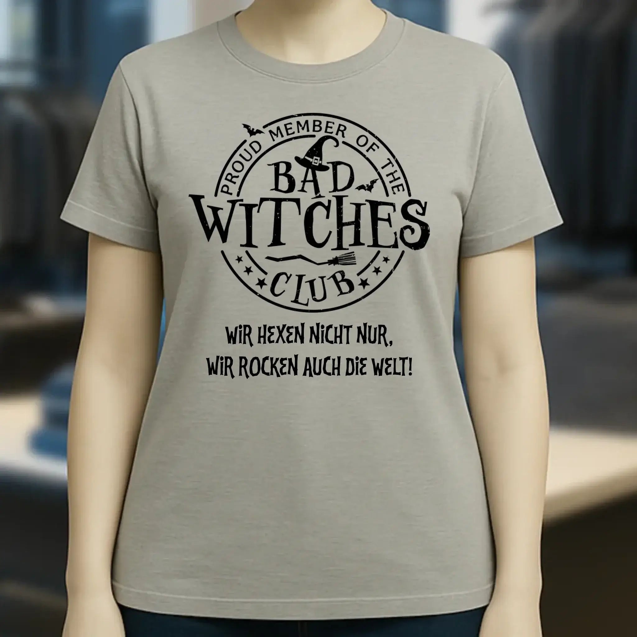 BAD WITCHES CLUB + Text • Halloween • Ladies Premium T-Shirt XS-2XL aus Bio-Baumwolle für Damen • Exklusivdesign • personalisiert