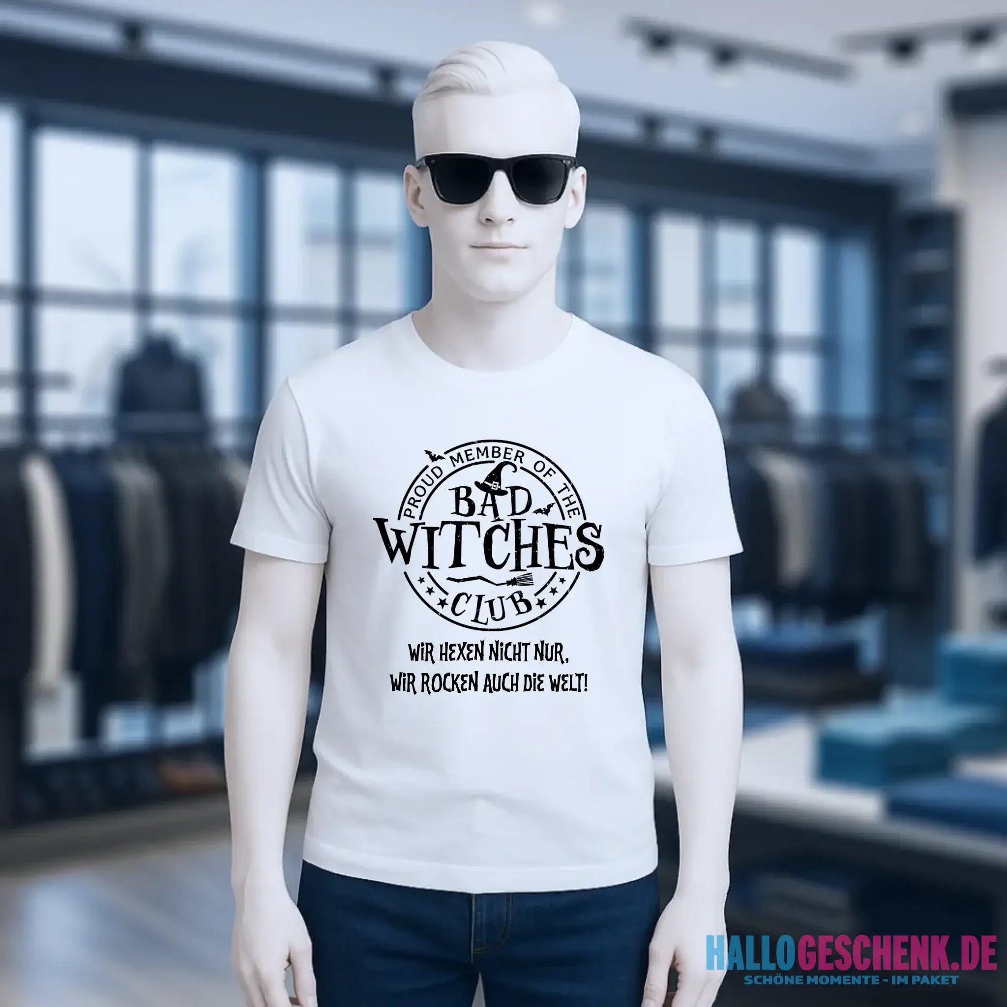 BAD WITCHES CLUB + Text • Halloween • Unisex Premium T-Shirt XS-5XL aus Bio-Baumwolle für Damen & Herren • Exklusivdesign • personalisiert