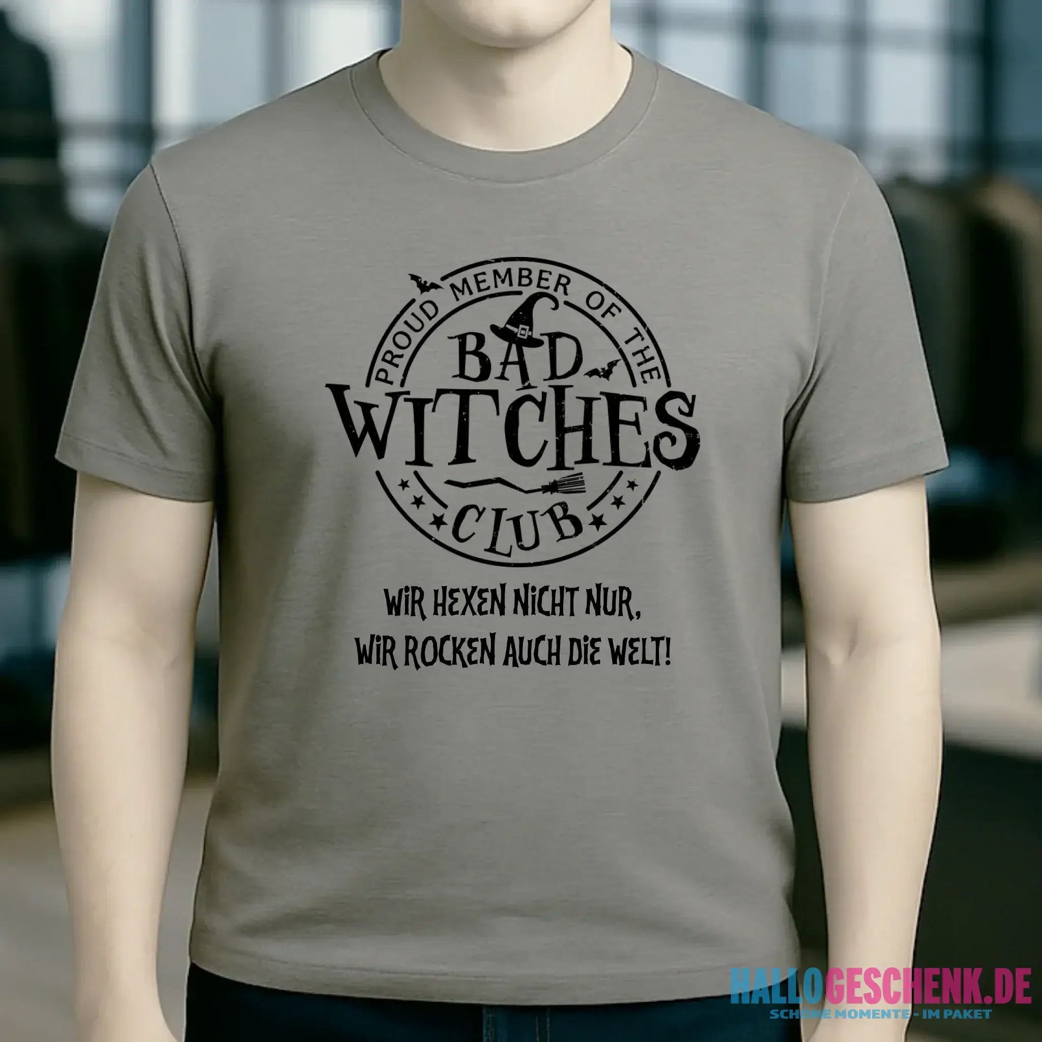 BAD WITCHES CLUB + Text • Halloween • Unisex Premium T-Shirt XS-5XL aus Bio-Baumwolle für Damen & Herren • Exklusivdesign • personalisiert