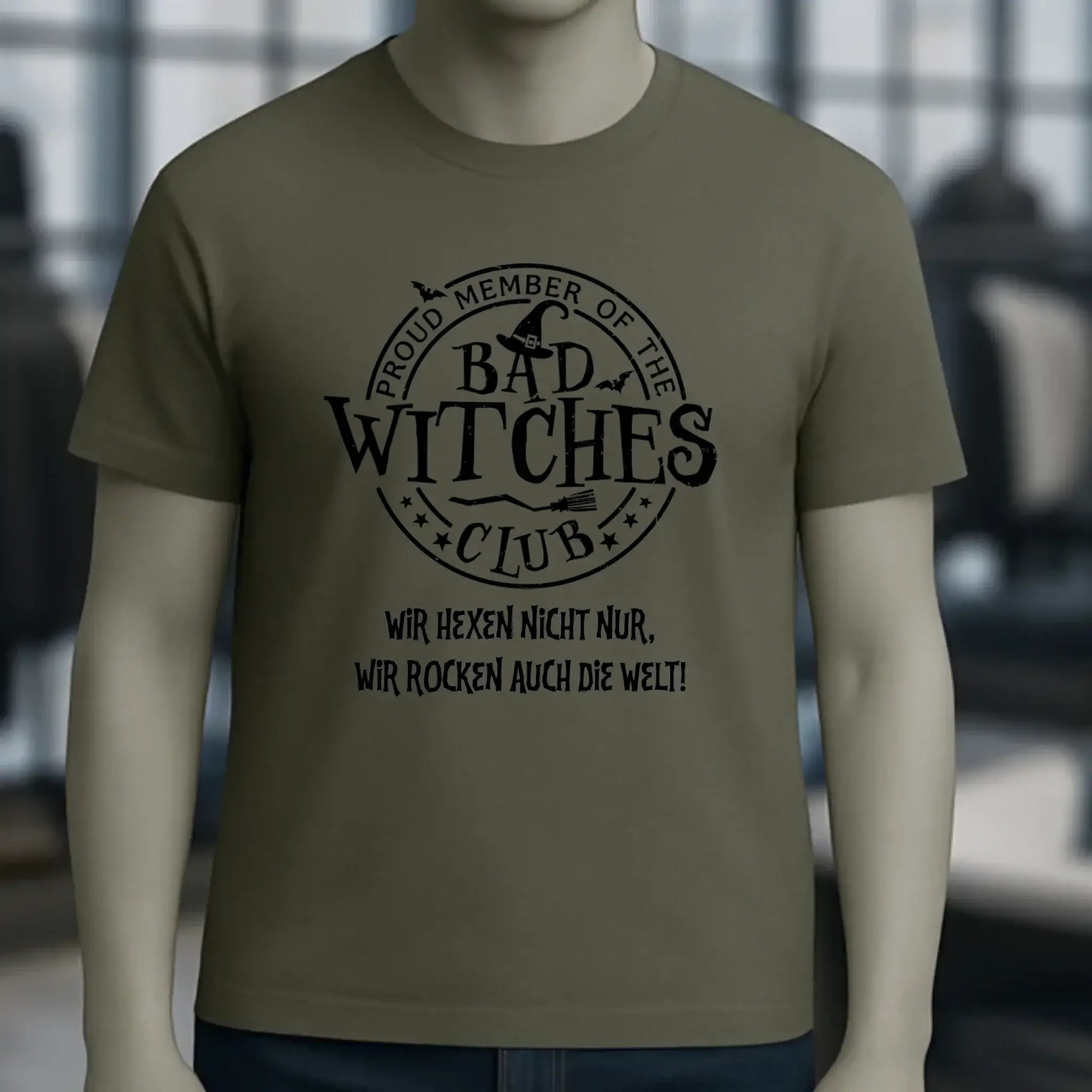 BAD WITCHES CLUB + Text • Halloween • Unisex Premium T-Shirt XS-5XL aus Bio-Baumwolle für Damen & Herren • Exklusivdesign • personalisiert