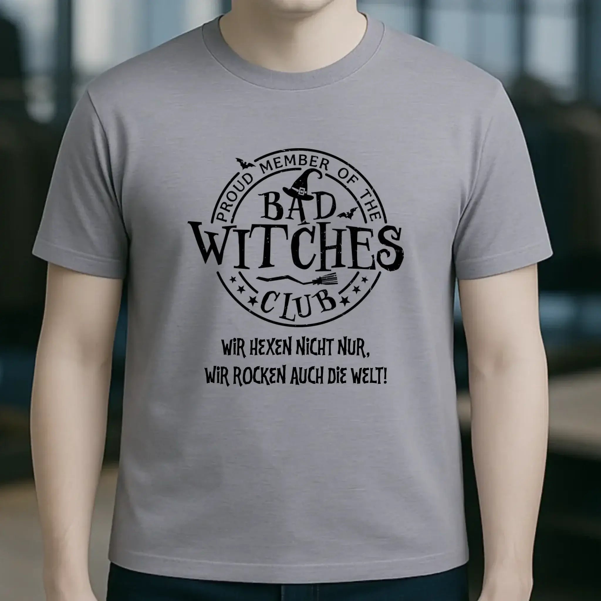 BAD WITCHES CLUB + Text • Halloween • Unisex Premium T-Shirt XS-5XL aus Bio-Baumwolle für Damen & Herren • Exklusivdesign • personalisiert