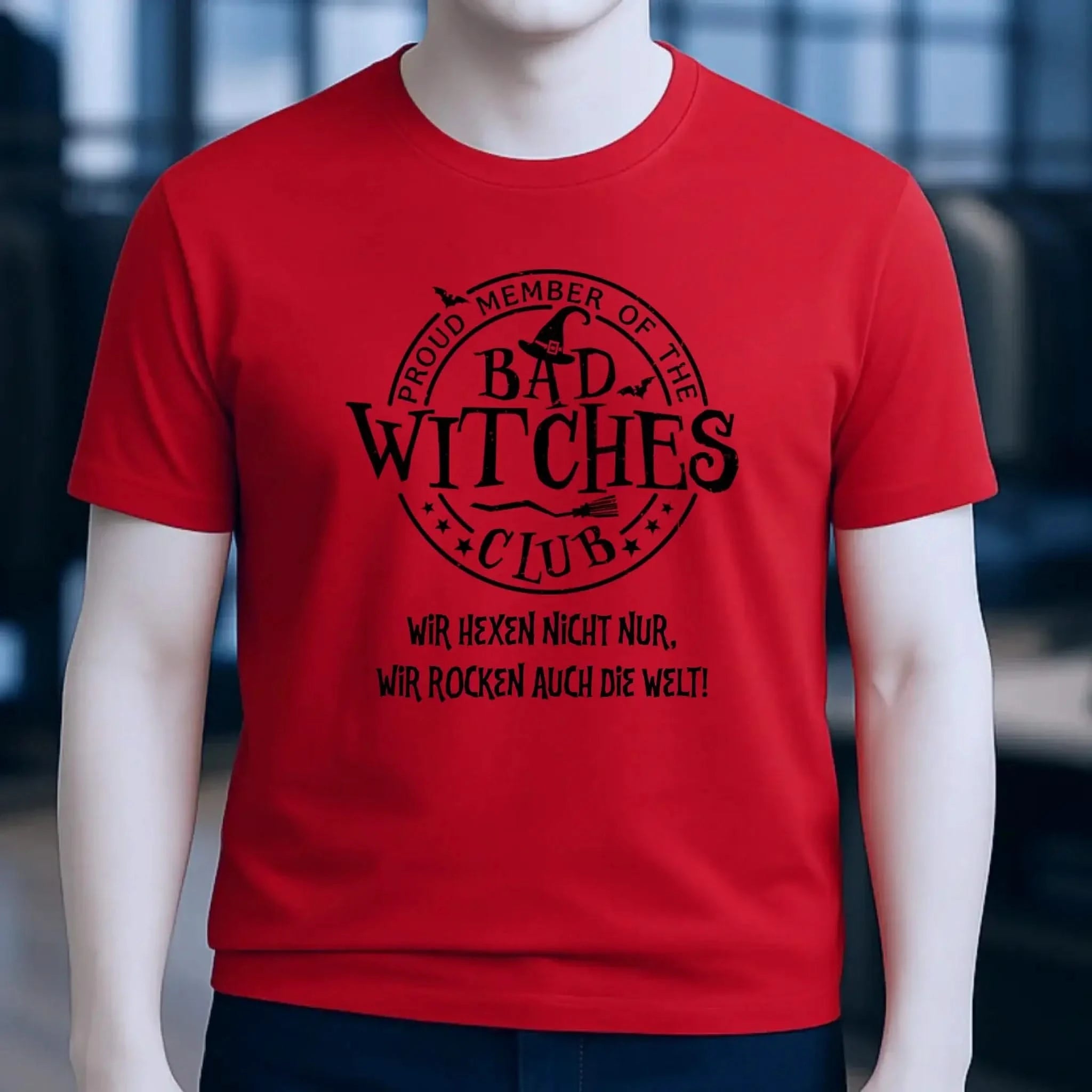 BAD WITCHES CLUB + Text • Halloween • Unisex Premium T-Shirt XS-5XL aus Bio-Baumwolle für Damen & Herren • Exklusivdesign • personalisiert