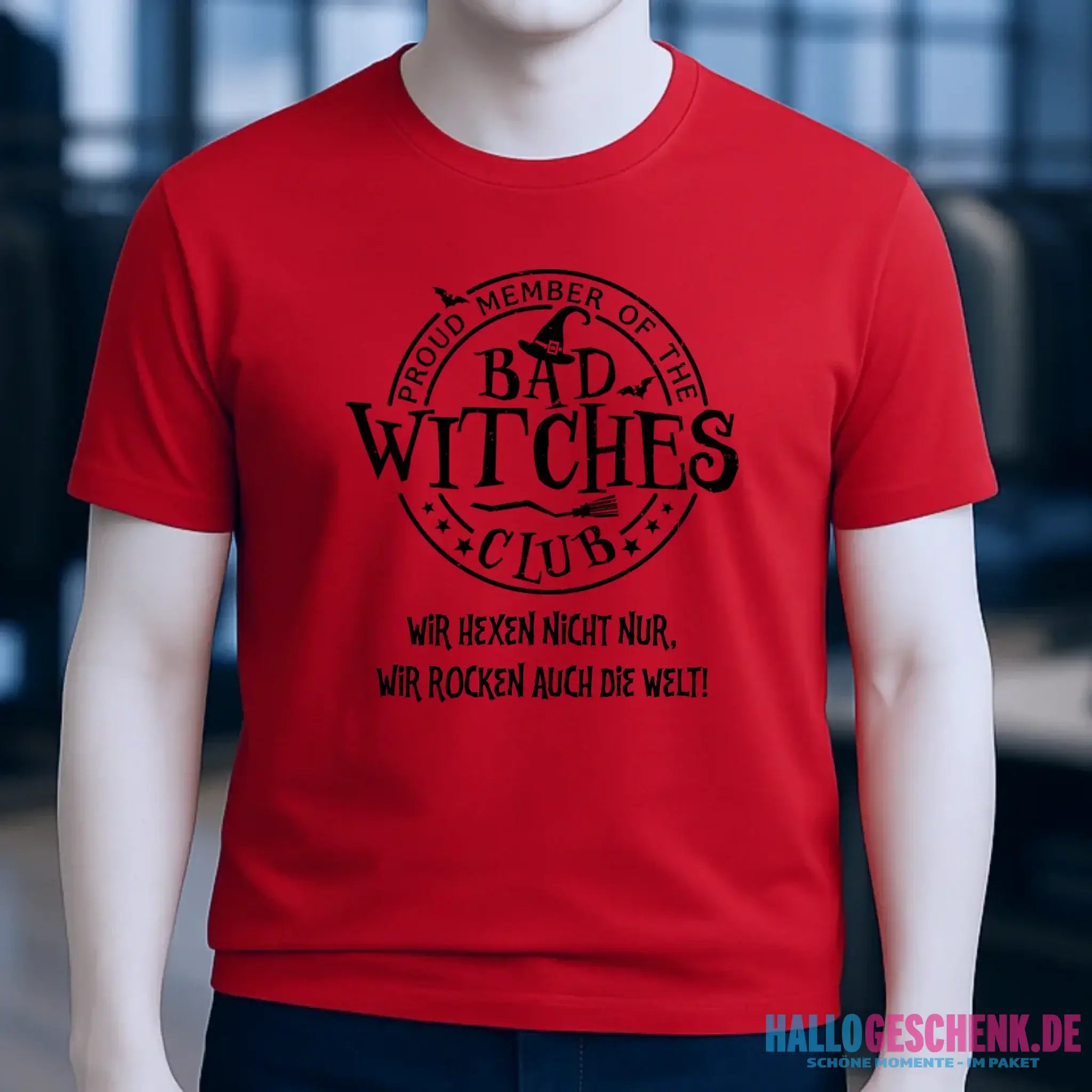 BAD WITCHES CLUB + Text • Halloween • Unisex Premium T-Shirt XS-5XL aus Bio-Baumwolle für Damen & Herren • Exklusivdesign • personalisiert