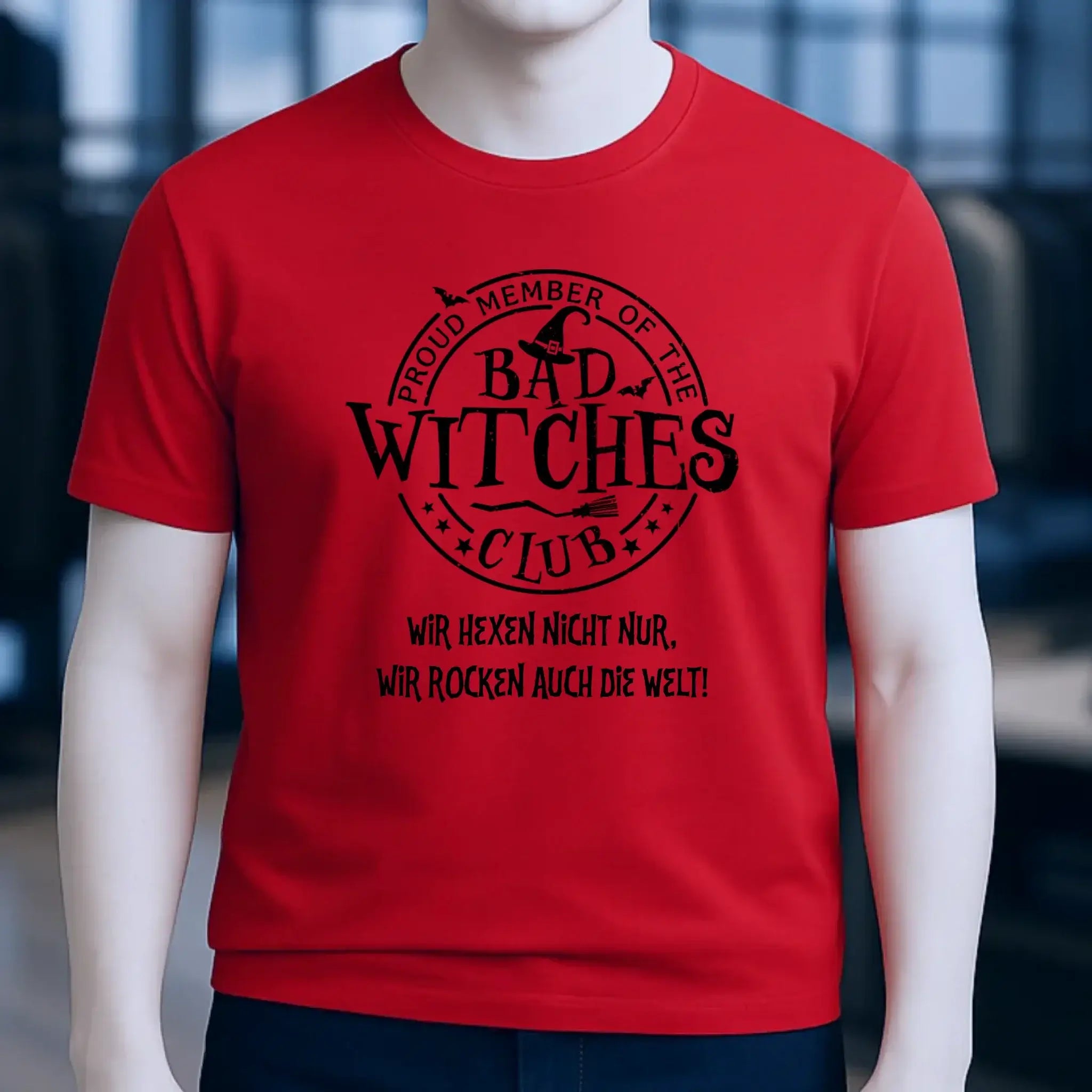 BAD WITCHES CLUB + Text • Halloween • Unisex Premium T-Shirt XS-5XL aus Bio-Baumwolle für Damen & Herren • Exklusivdesign • personalisiert
