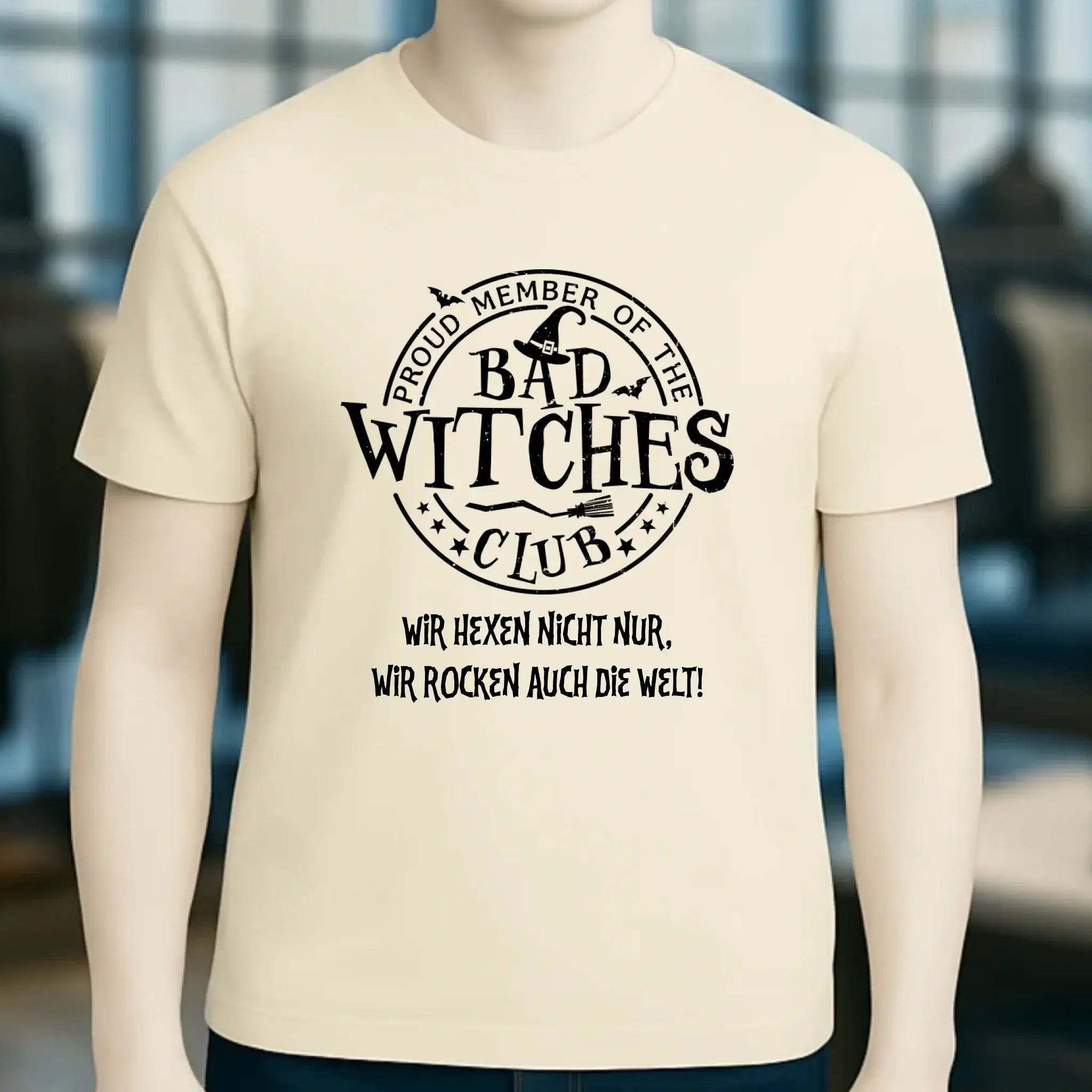 BAD WITCHES CLUB + Text • Halloween • Unisex Premium T-Shirt XS-5XL aus Bio-Baumwolle für Damen & Herren • Exklusivdesign • personalisiert