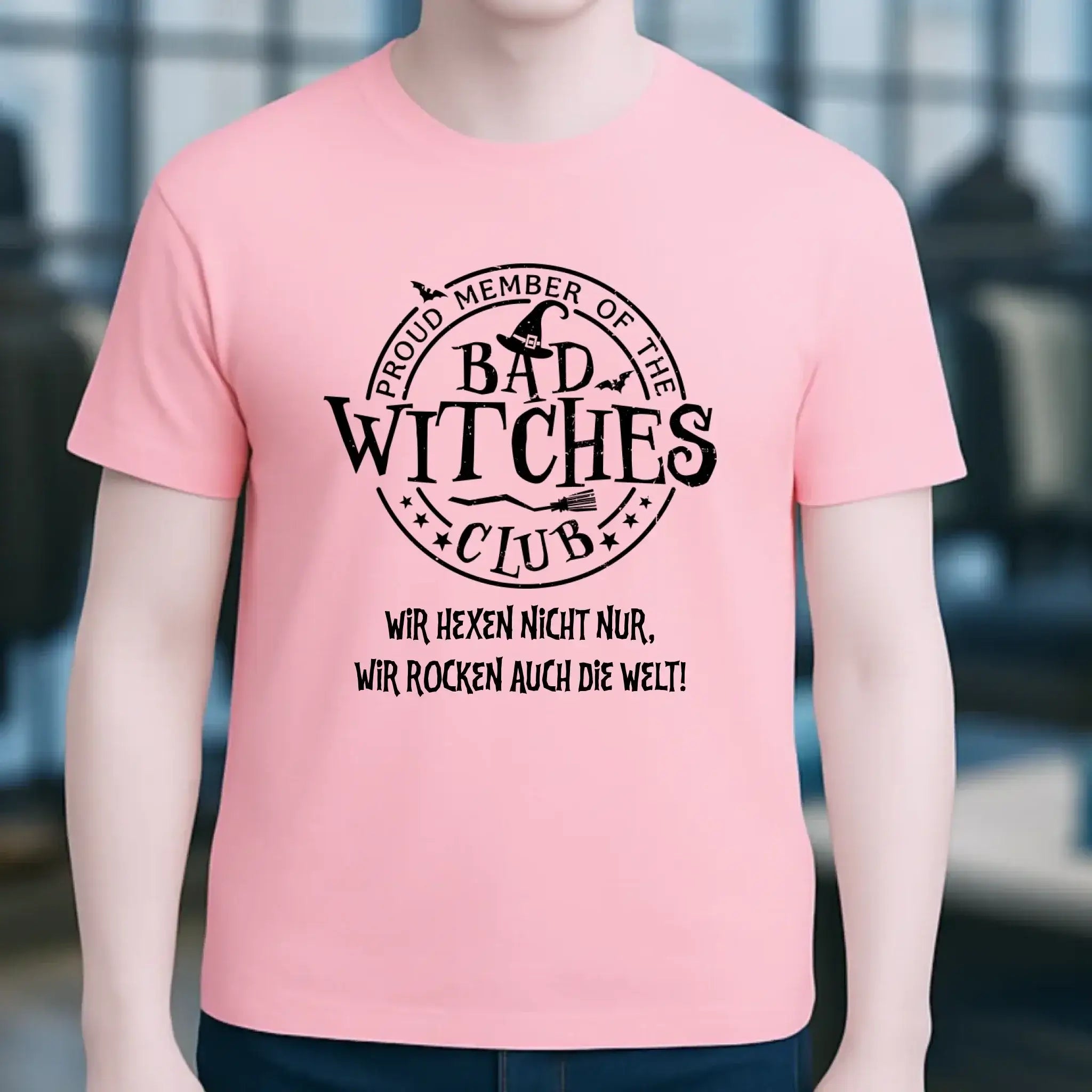 BAD WITCHES CLUB + Text • Halloween • Unisex Premium T-Shirt XS-5XL aus Bio-Baumwolle für Damen & Herren • Exklusivdesign • personalisiert