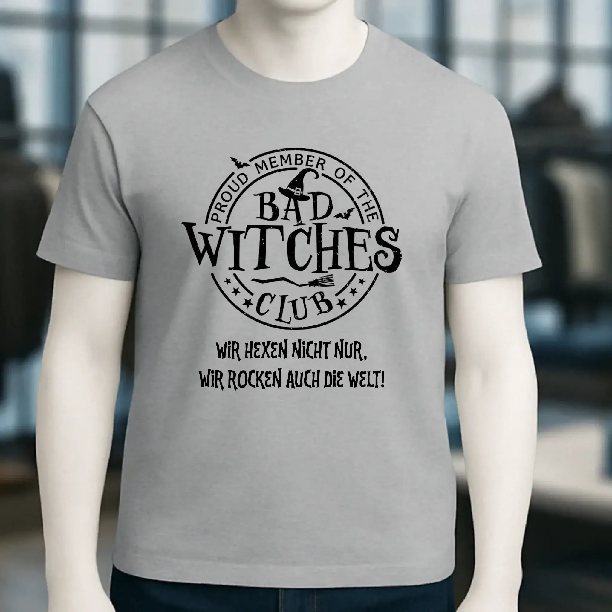 BAD WITCHES CLUB + Text • Halloween • Unisex Premium T-Shirt XS-5XL aus Bio-Baumwolle für Damen & Herren • Exklusivdesign • personalisiert
