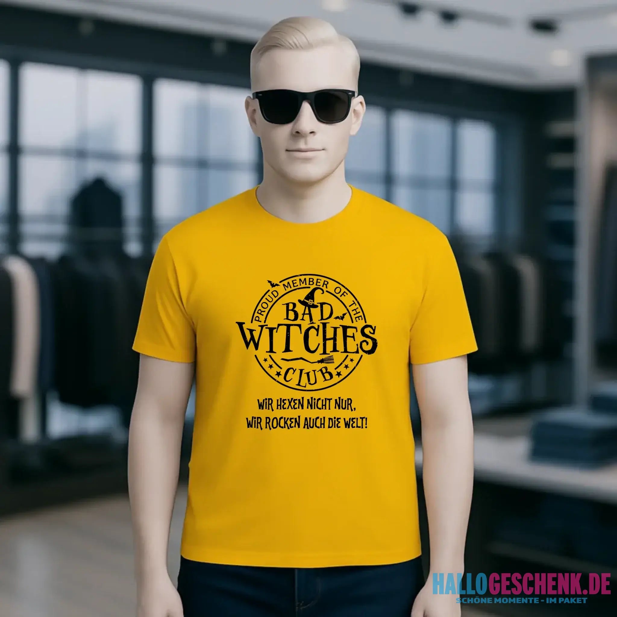 BAD WITCHES CLUB + Text • Halloween • Unisex Premium T-Shirt XS-5XL aus Bio-Baumwolle für Damen & Herren • Exklusivdesign • personalisiert