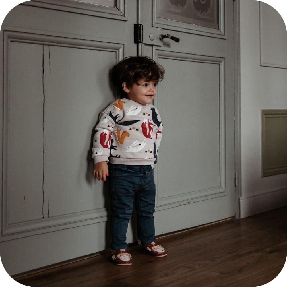 Extra flexible Leder -Hausschuhe Affe