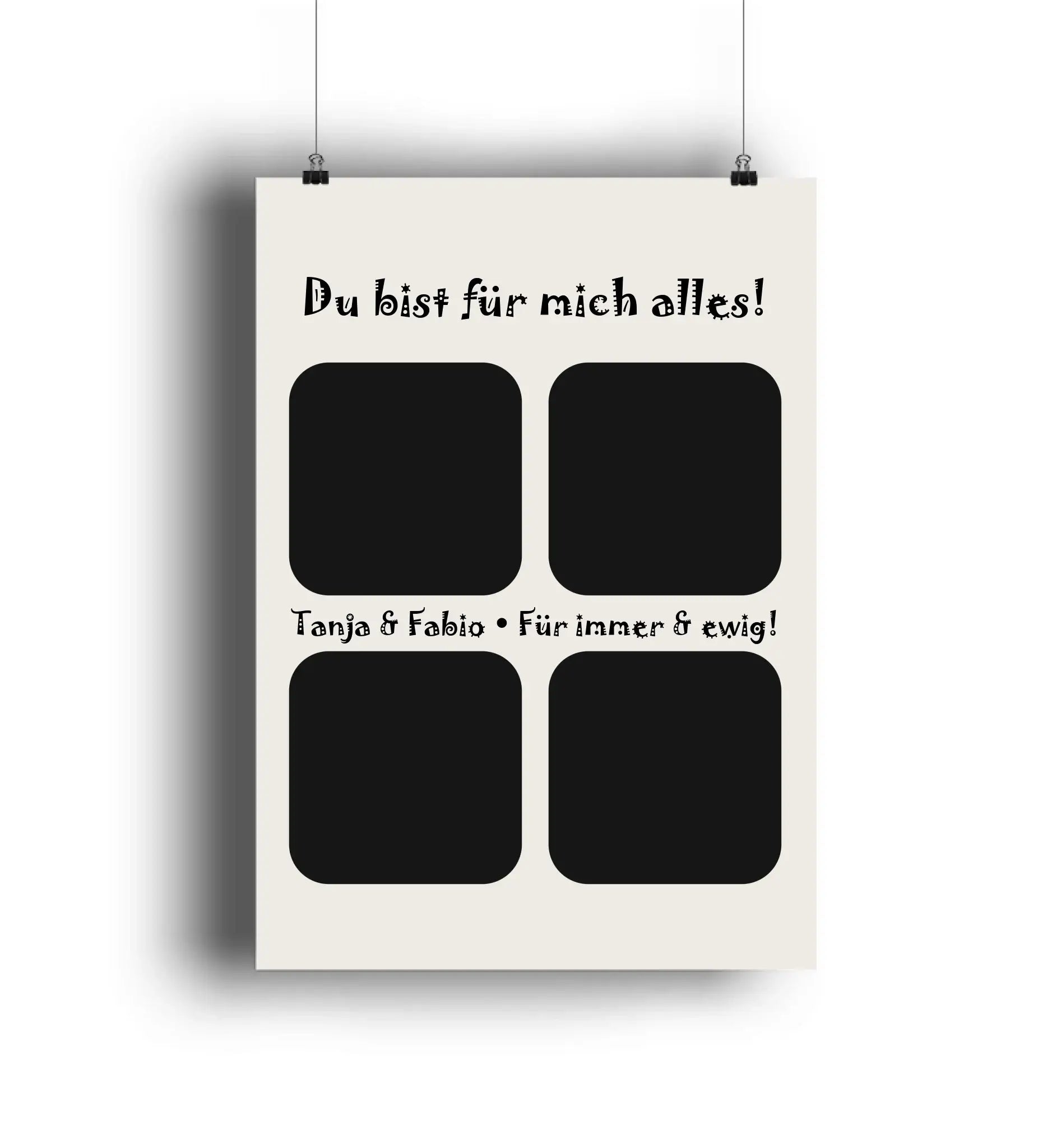 4er-Collage • mehrere Artikel • ’Statement-Collection’ • Wunschtext • Mein Fotomotiv - POSTER / 4C-Print / DIN-A2