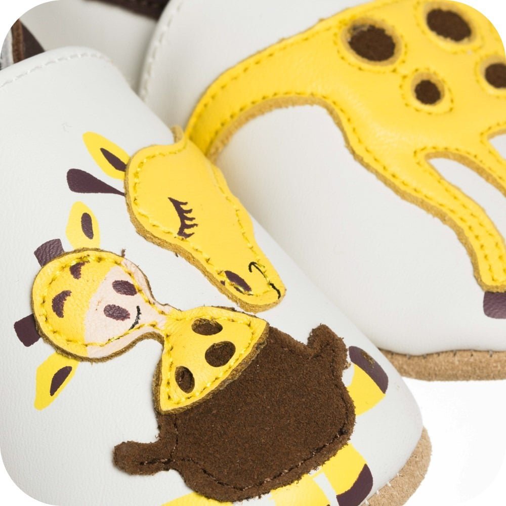 Babyschuhe aus weichem Leder Giraffe Hug