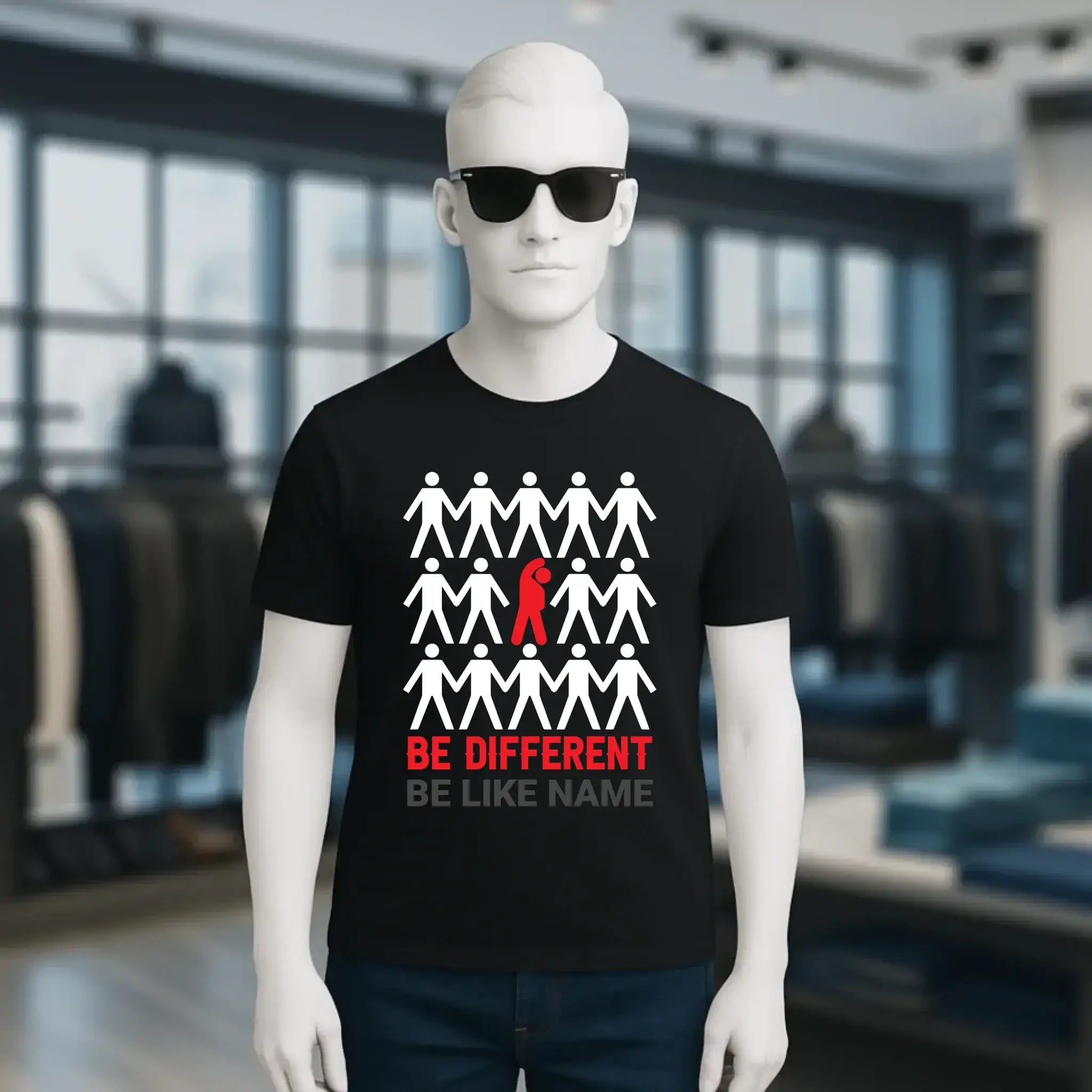 Be different + dein Text • Unisex Premium T-Shirt XS-5XL aus Bio-Baumwolle für Damen & Herren • Exklusivdesign • personalisiert