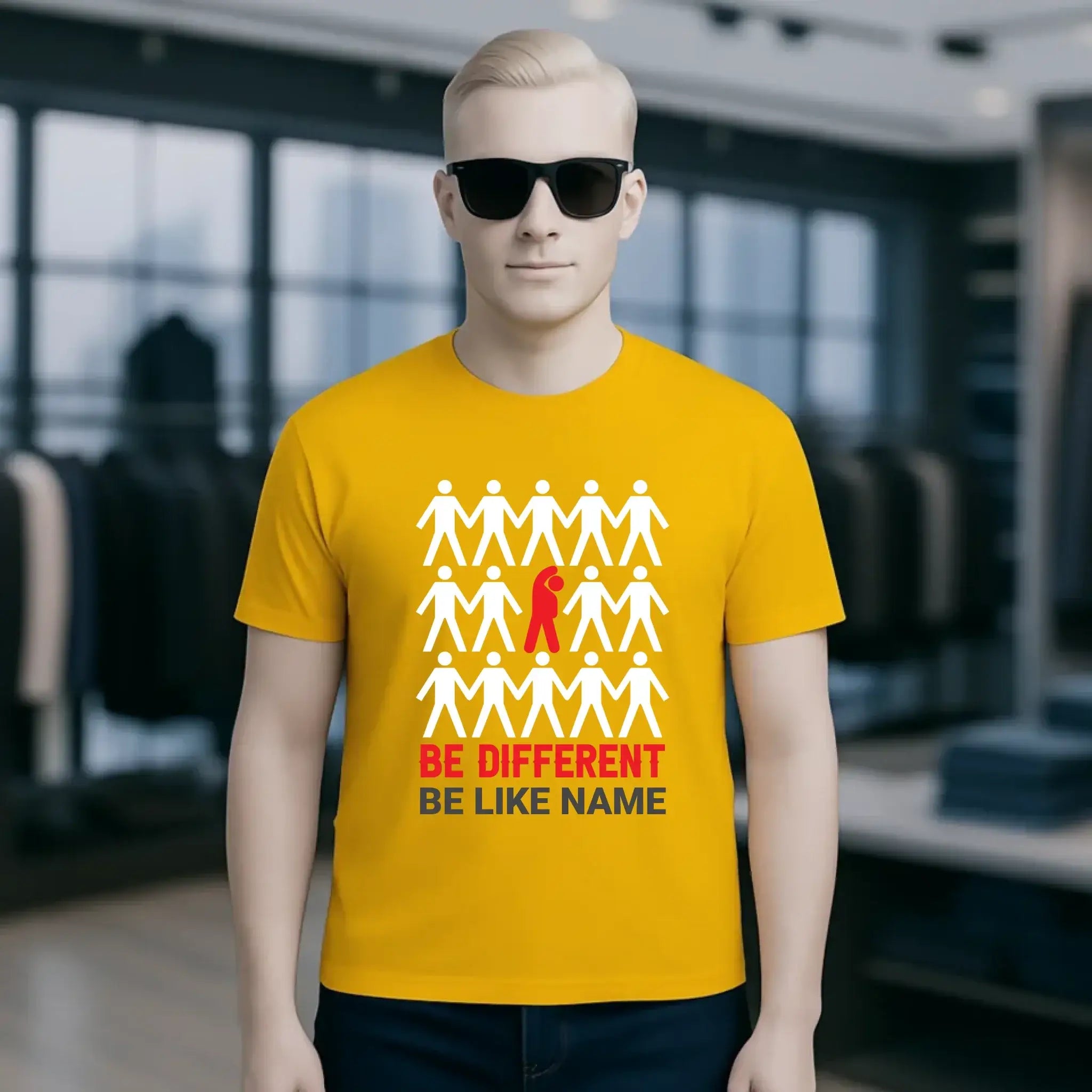 Be different + dein Text • Unisex Premium T-Shirt XS-5XL aus Bio-Baumwolle für Damen & Herren • Exklusivdesign • personalisiert