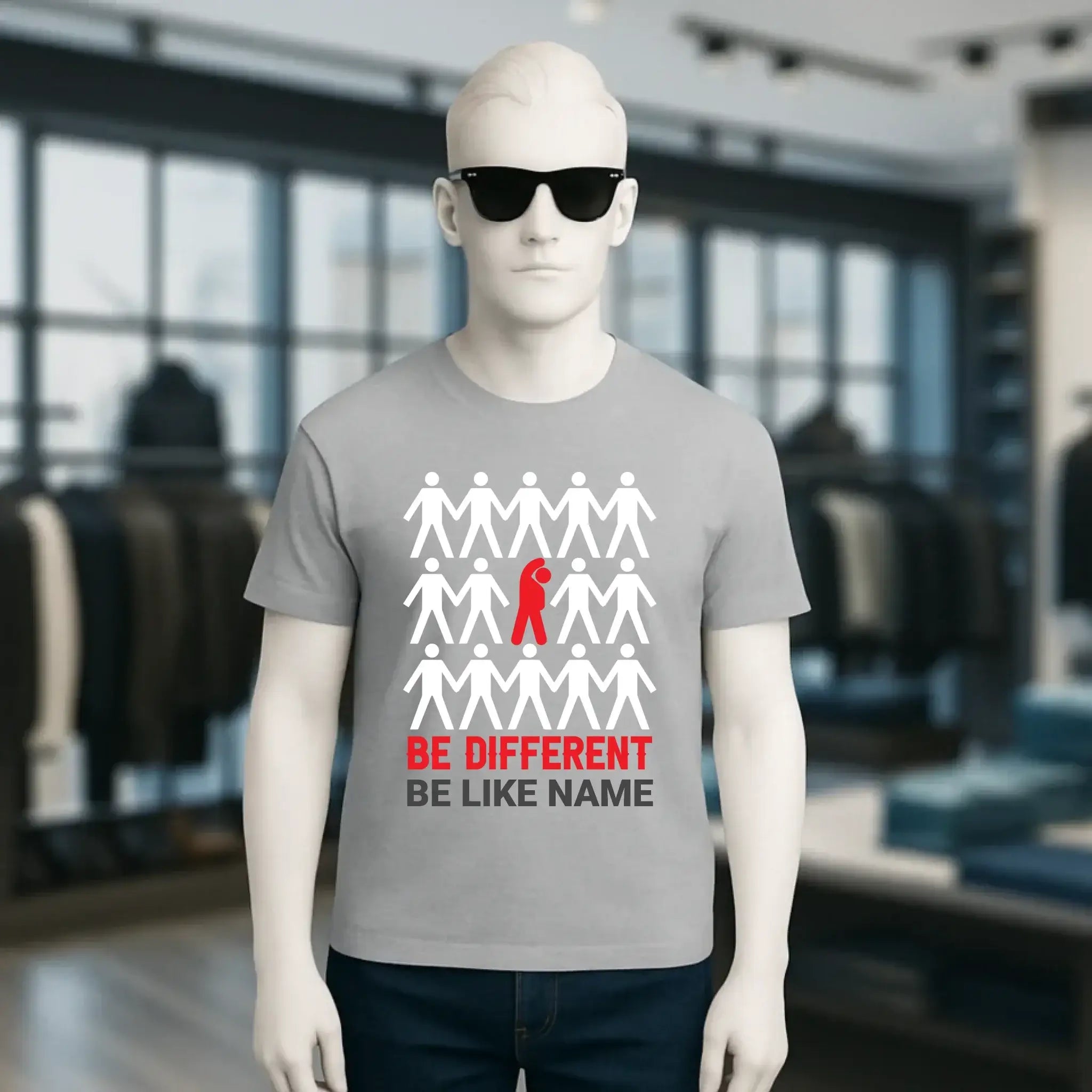 Be different + dein Text • Unisex Premium T-Shirt XS-5XL aus Bio-Baumwolle für Damen & Herren • Exklusivdesign • personalisiert
