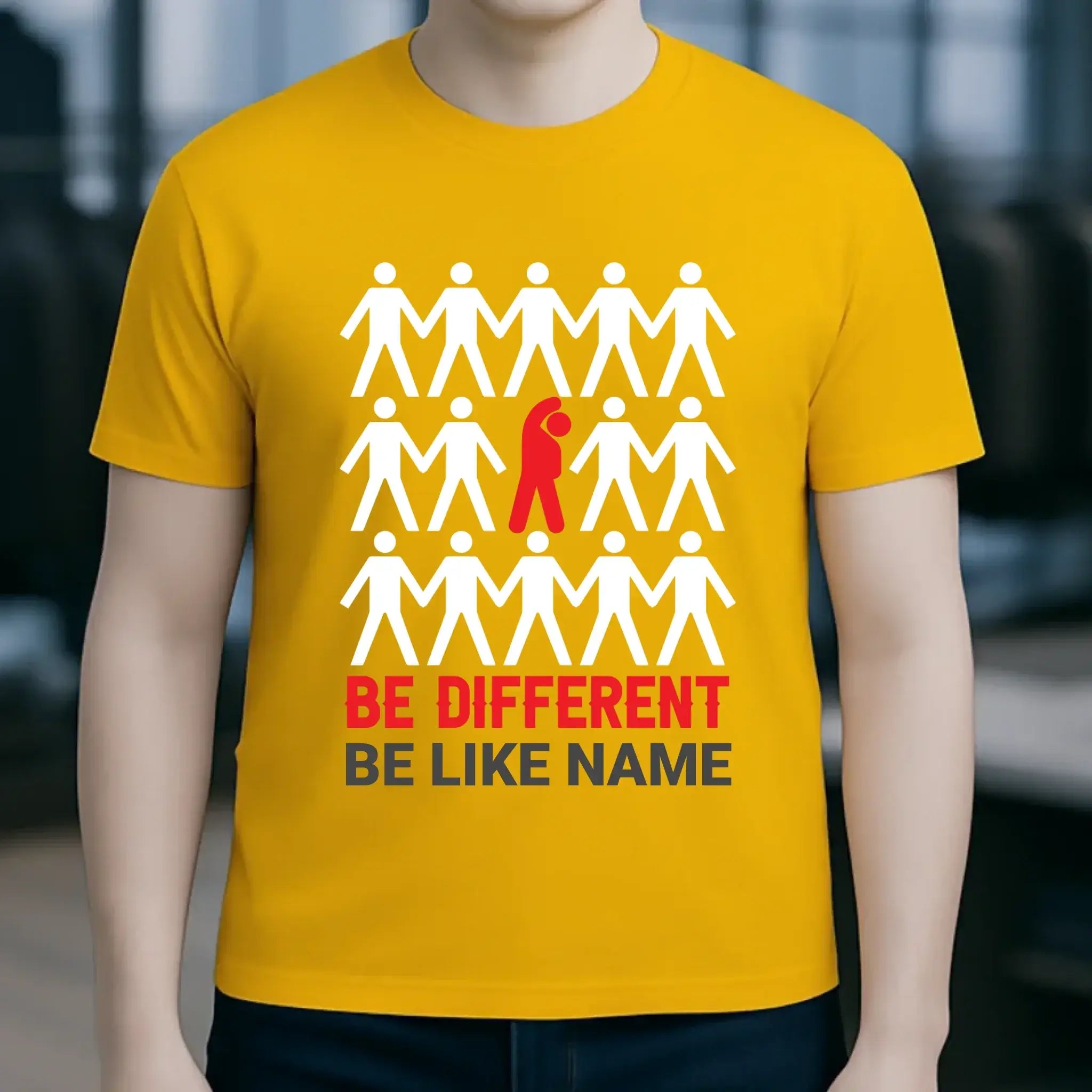 Be different + dein Text • Unisex Premium T-Shirt XS-5XL aus Bio-Baumwolle für Damen & Herren • Exklusivdesign • personalisiert