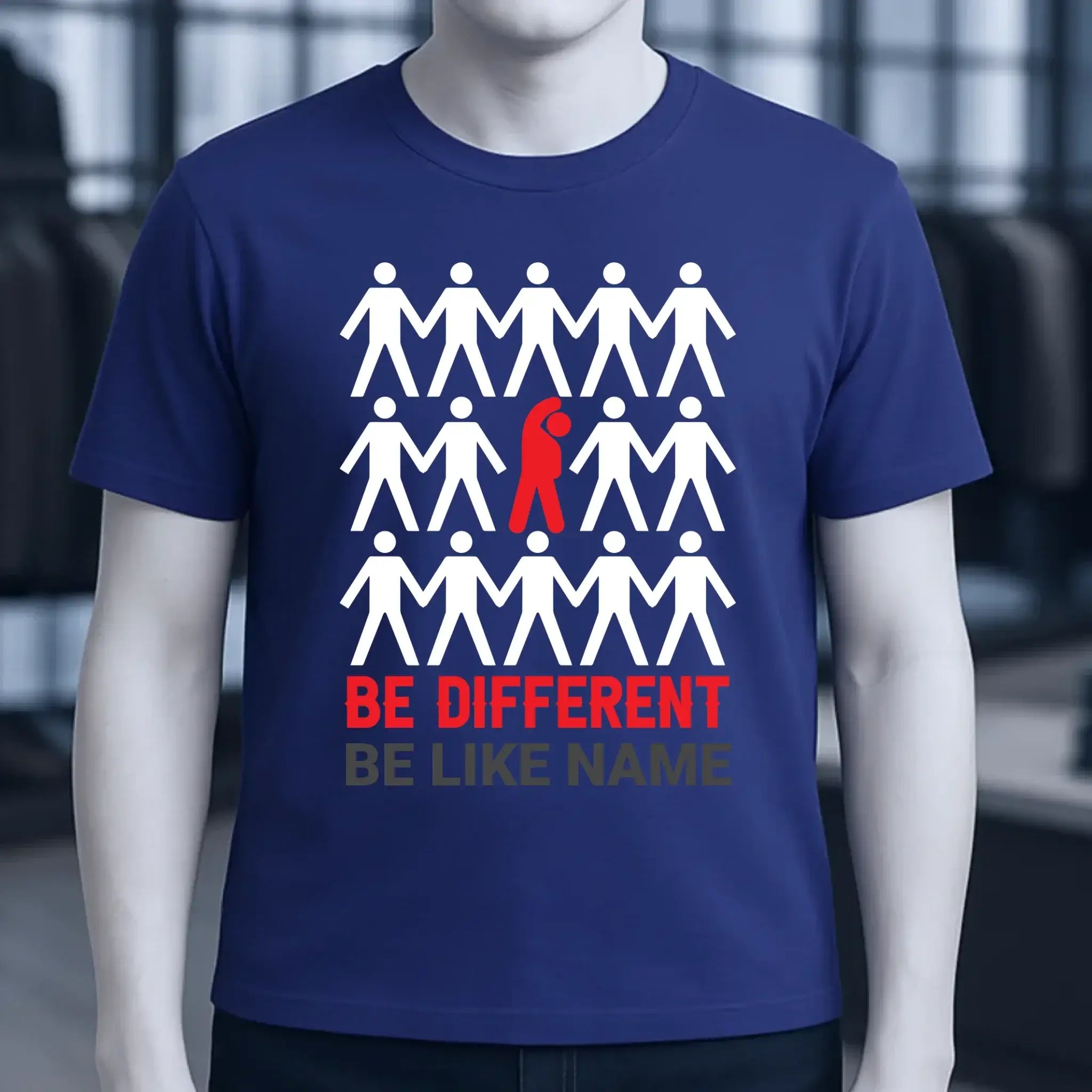 Be different + dein Text • Unisex Premium T-Shirt XS-5XL aus Bio-Baumwolle für Damen & Herren • Exklusivdesign • personalisiert