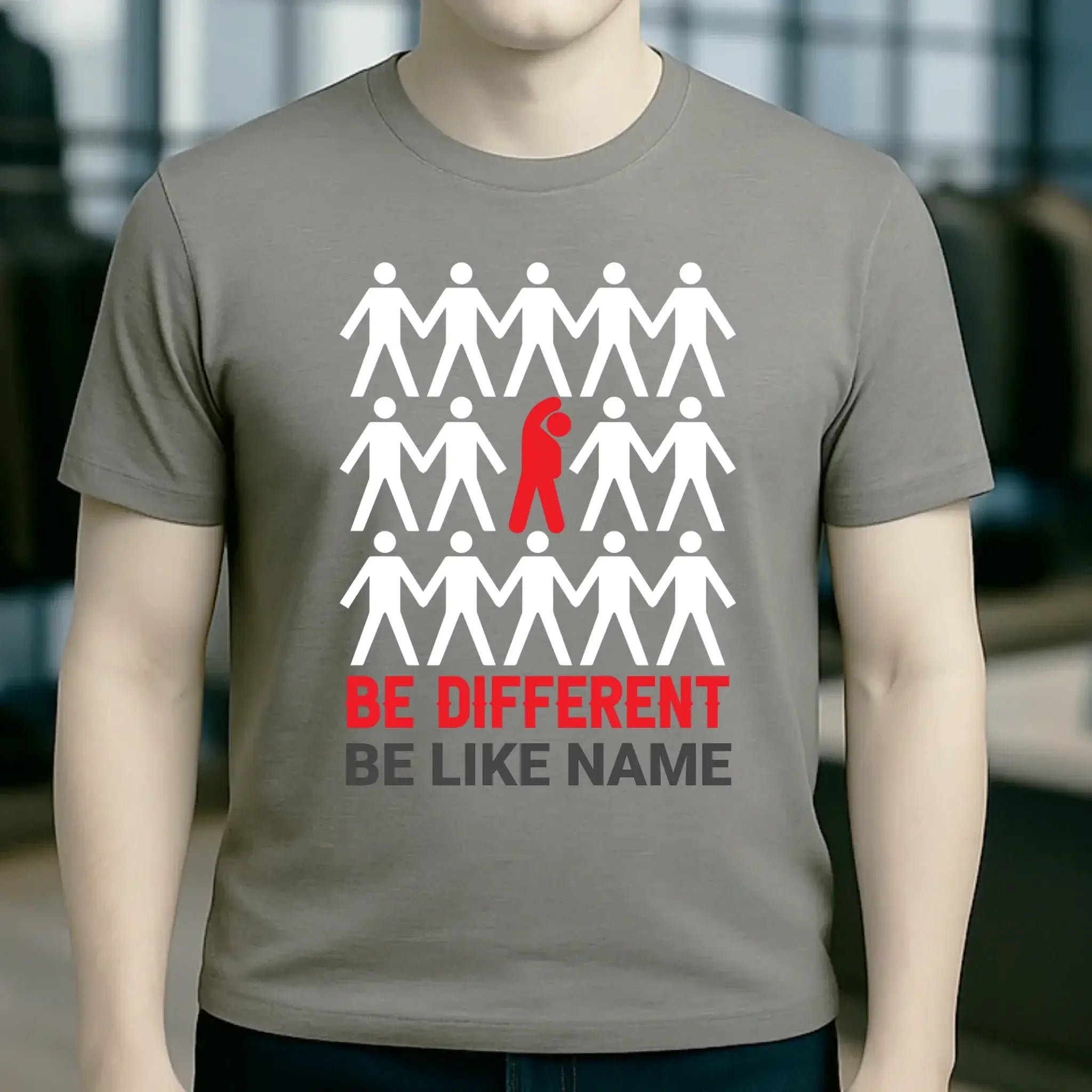 Be different + dein Text • Unisex Premium T-Shirt XS-5XL aus Bio-Baumwolle für Damen & Herren • Exklusivdesign • personalisiert