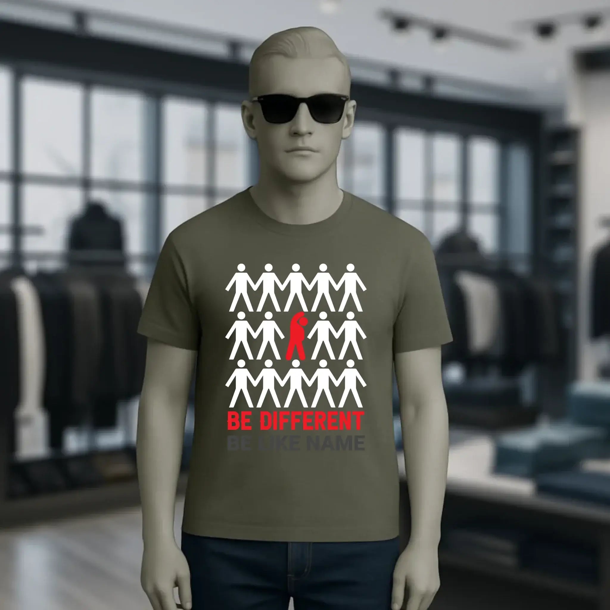 Be different + dein Text • Unisex Premium T-Shirt XS-5XL aus Bio-Baumwolle für Damen & Herren • Exklusivdesign • personalisiert