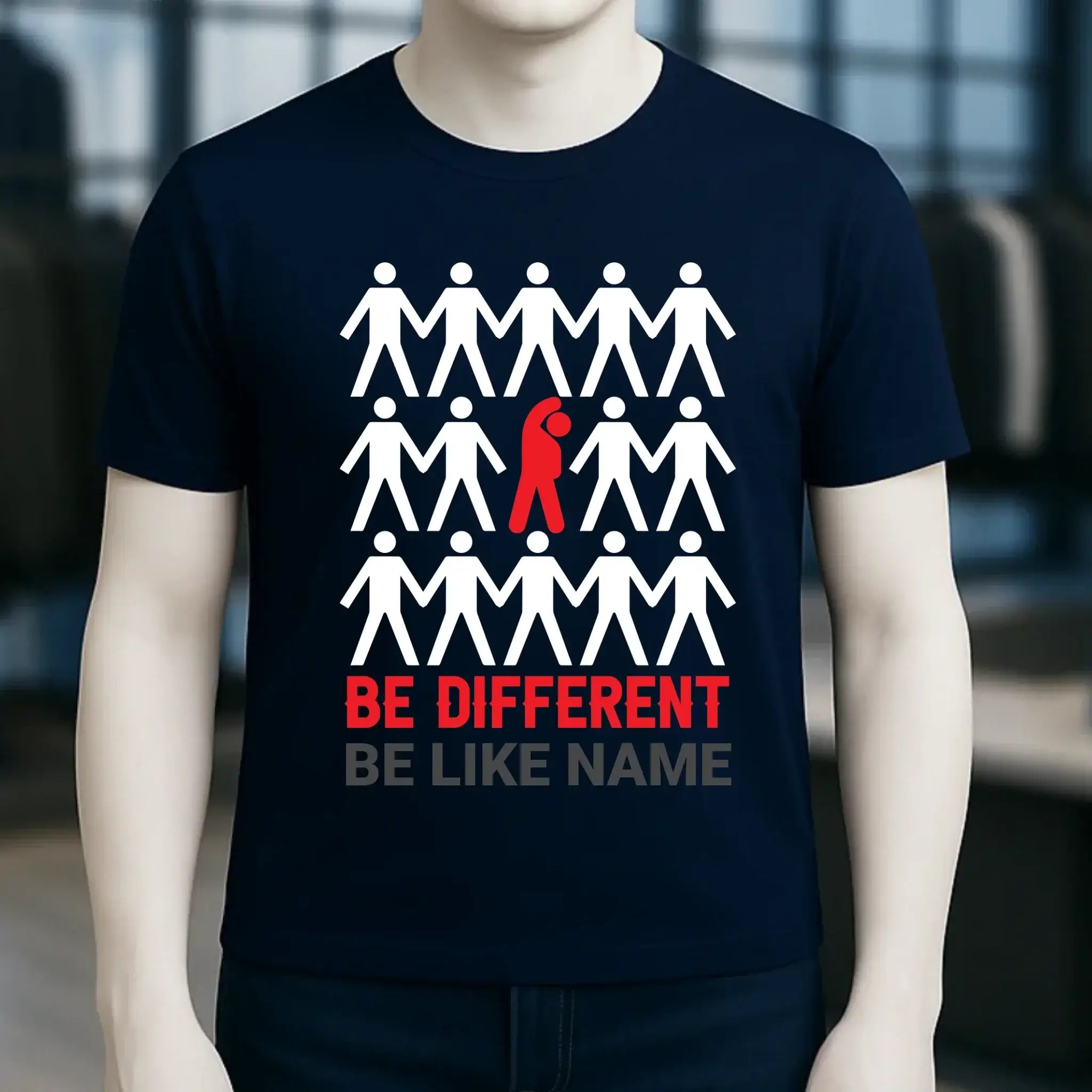 Be different + dein Text • Unisex Premium T-Shirt XS-5XL aus Bio-Baumwolle für Damen & Herren • Exklusivdesign • personalisiert