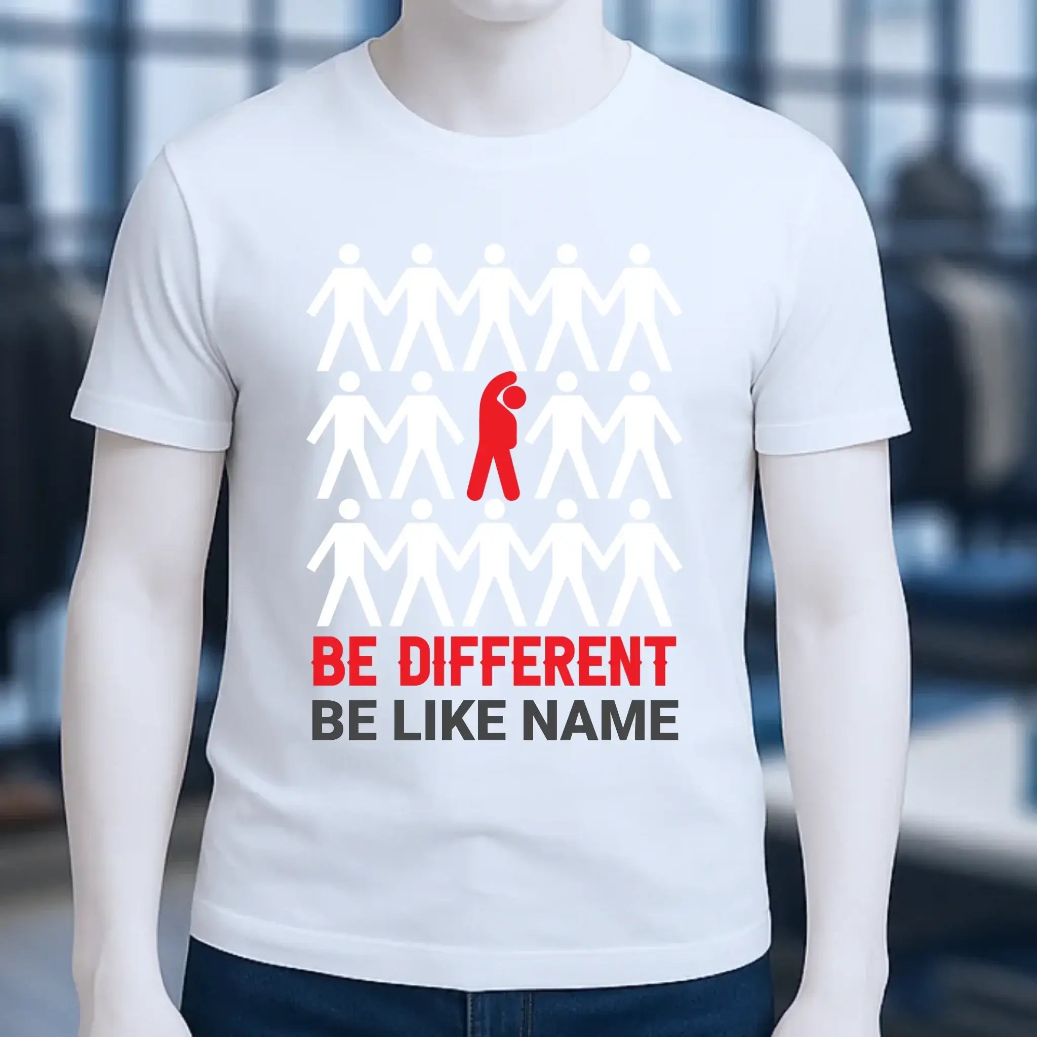 Be different + dein Text • Unisex Premium T-Shirt XS-5XL aus Bio-Baumwolle für Damen & Herren • Exklusivdesign • personalisiert