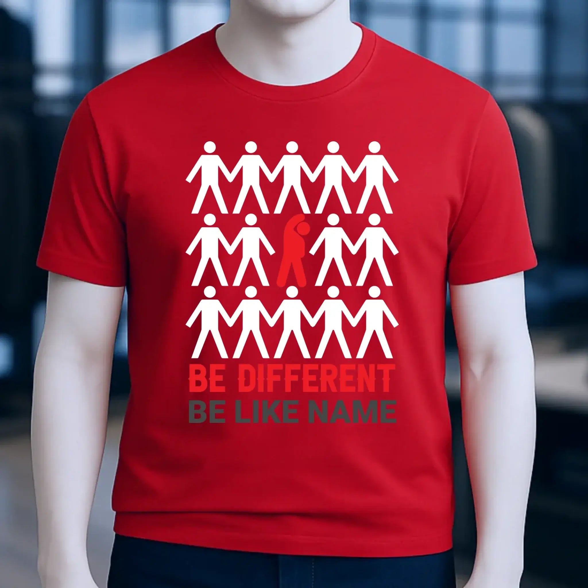 Be different + dein Text • Unisex Premium T-Shirt XS-5XL aus Bio-Baumwolle für Damen & Herren • Exklusivdesign • personalisiert