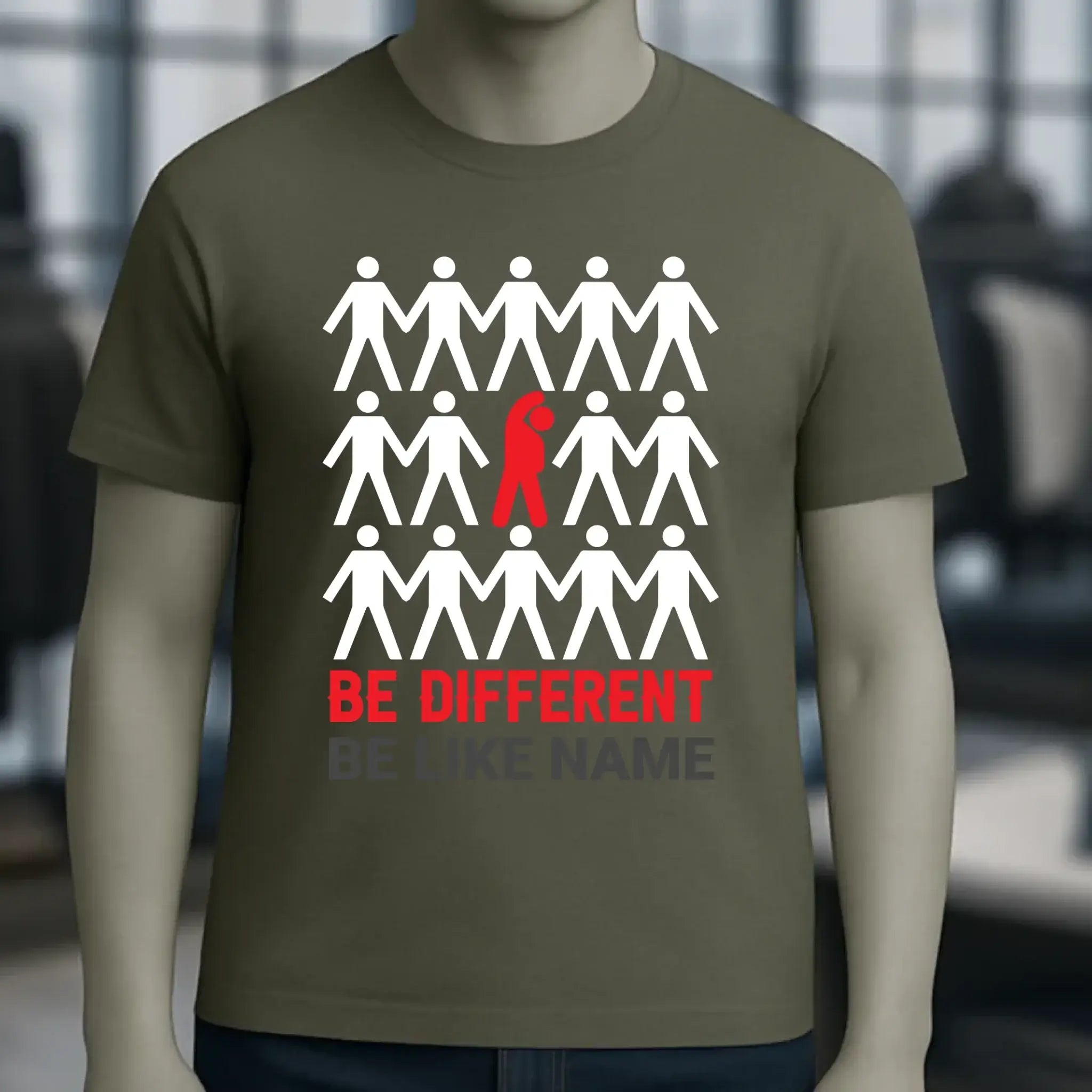 Be different + dein Text • Unisex Premium T-Shirt XS-5XL aus Bio-Baumwolle für Damen & Herren • Exklusivdesign • personalisiert
