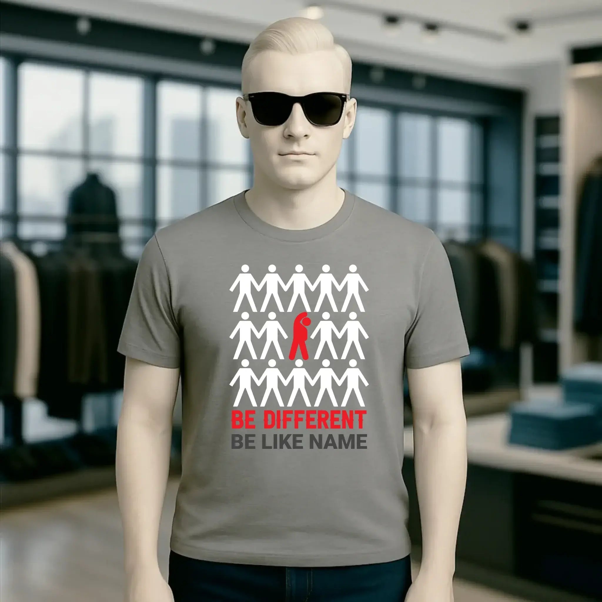 Be different + dein Text • Unisex Premium T-Shirt XS-5XL aus Bio-Baumwolle für Damen & Herren • Exklusivdesign • personalisiert