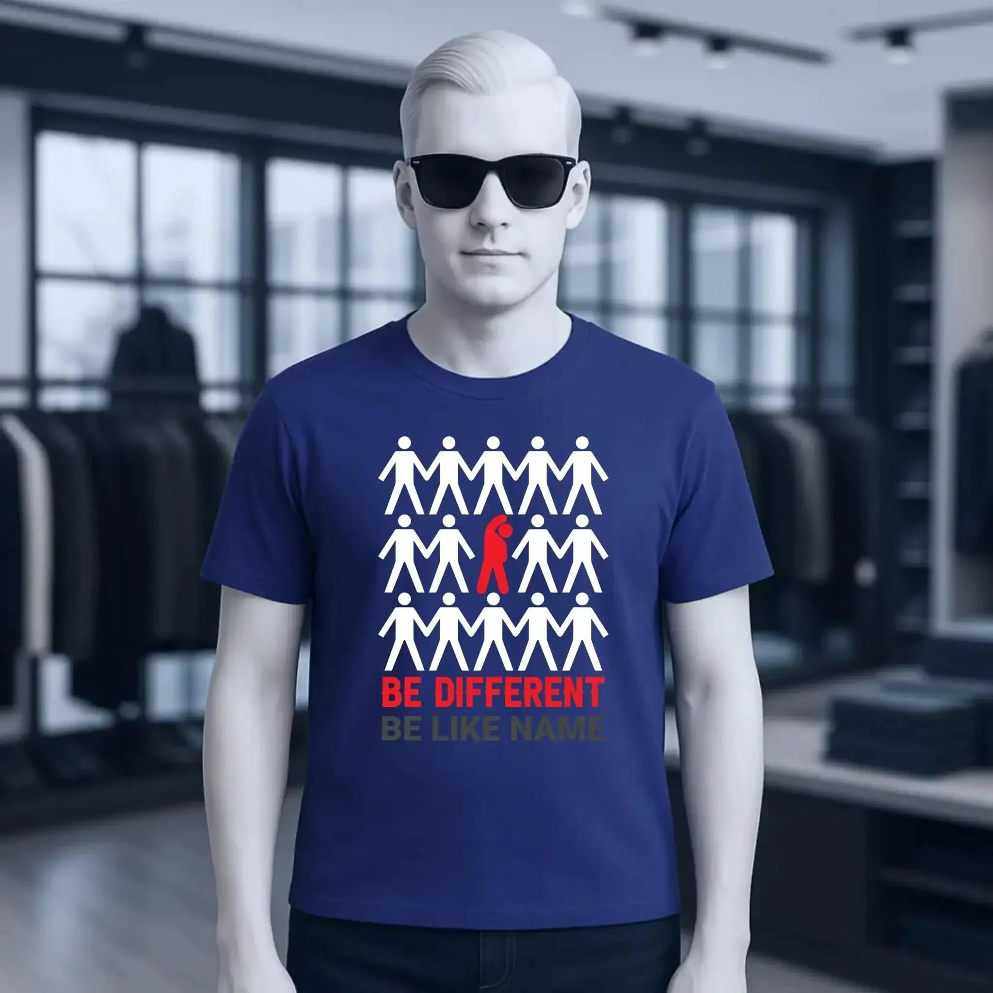 Be different + dein Text • Unisex Premium T-Shirt XS-5XL aus Bio-Baumwolle für Damen & Herren • Exklusivdesign • personalisiert