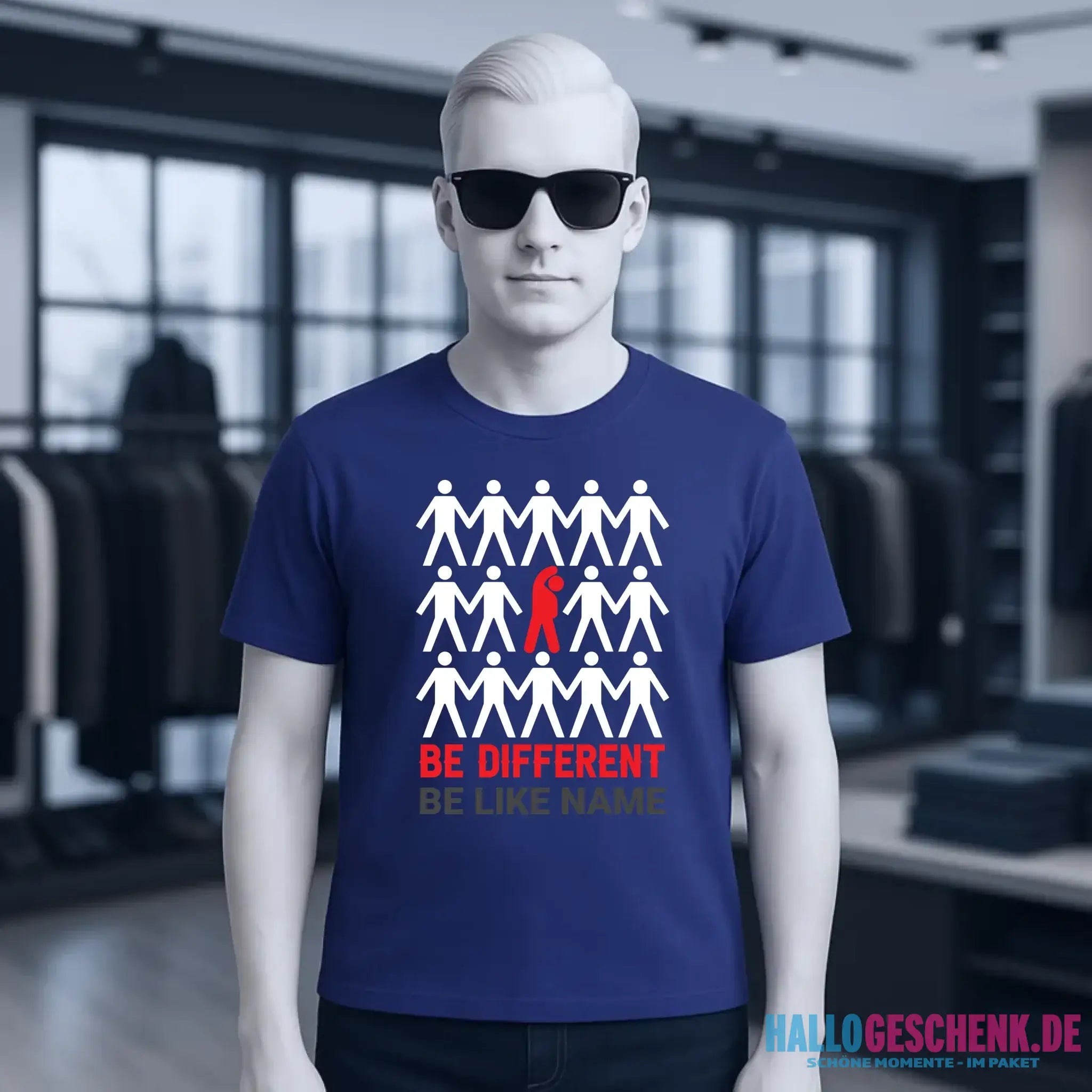 Be different + dein Text • Unisex Premium T-Shirt XS-5XL aus Bio-Baumwolle für Damen & Herren • Exklusivdesign • personalisiert