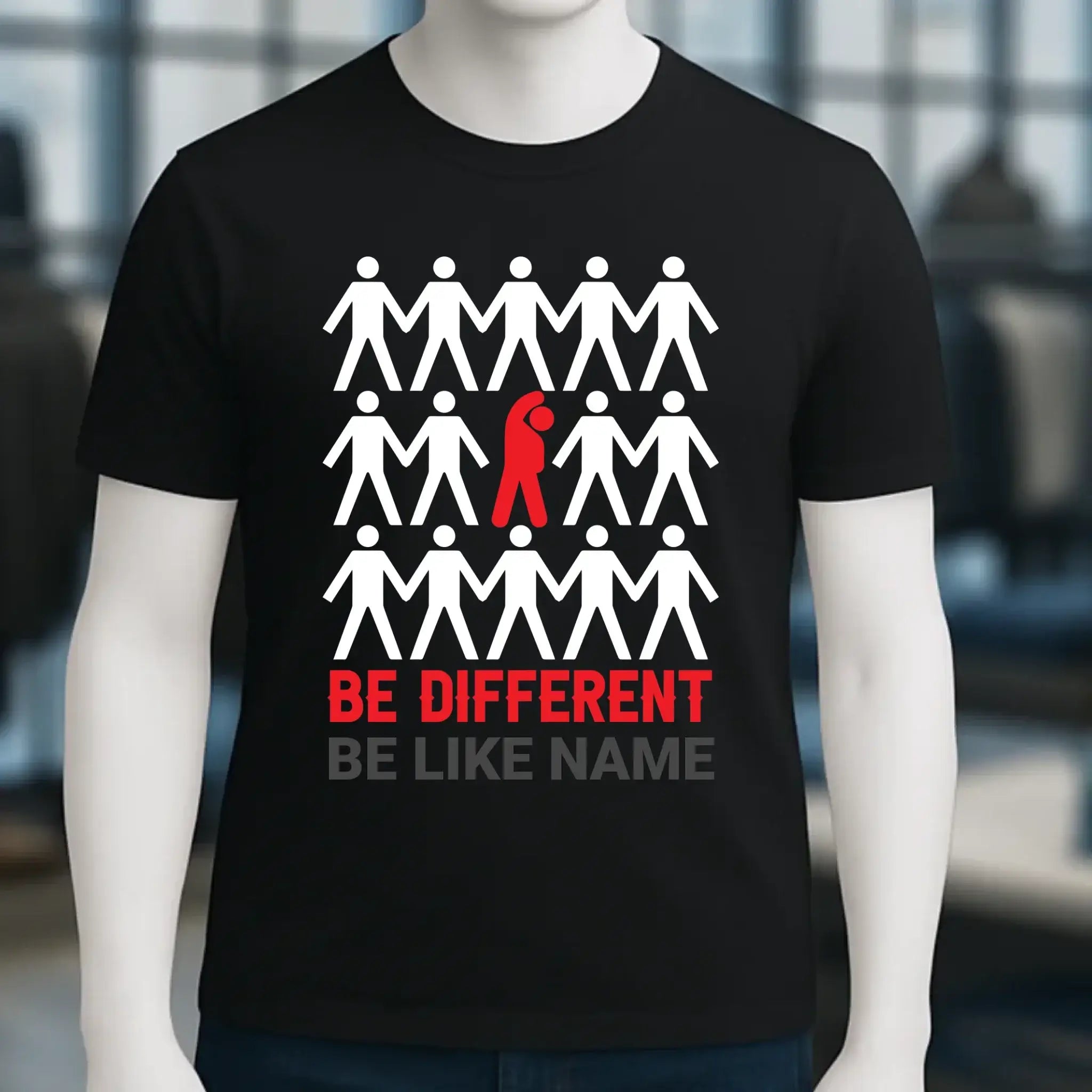 Be different + dein Text • Unisex Premium T-Shirt XS-5XL aus Bio-Baumwolle für Damen & Herren • Exklusivdesign • personalisiert