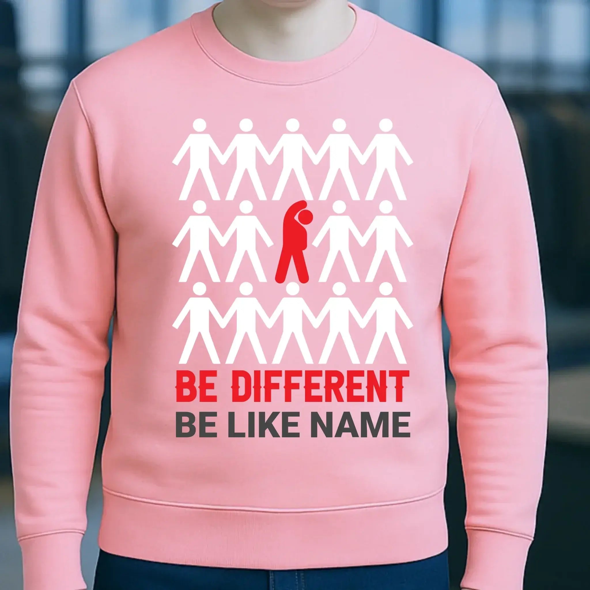 Be different + dein Text • Unisex Sweatshirt Bio-Baumwolle in 4 Farben XS-3XL • personalisiert