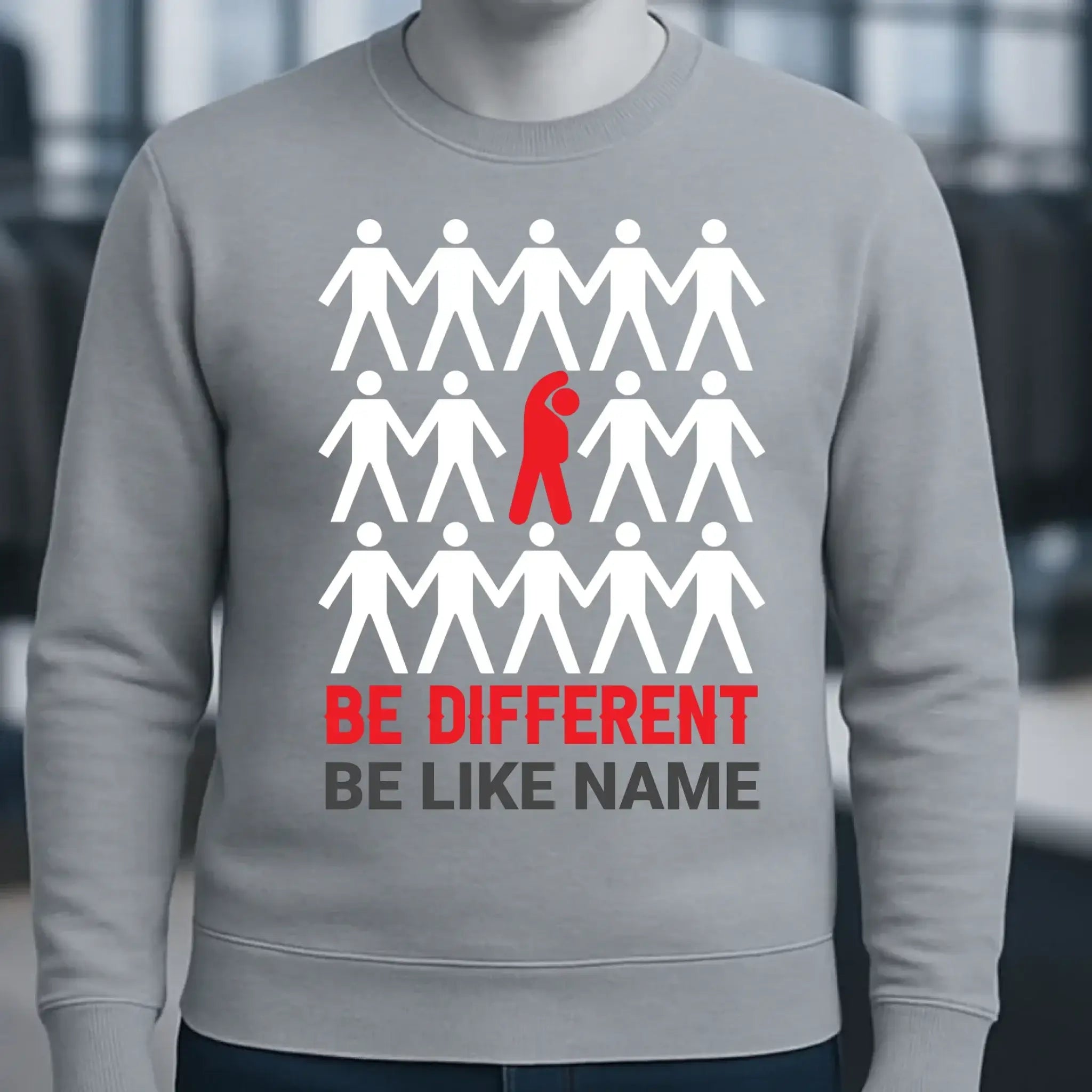 Be different + dein Text • Unisex Sweatshirt Bio-Baumwolle in 4 Farben XS-3XL • personalisiert