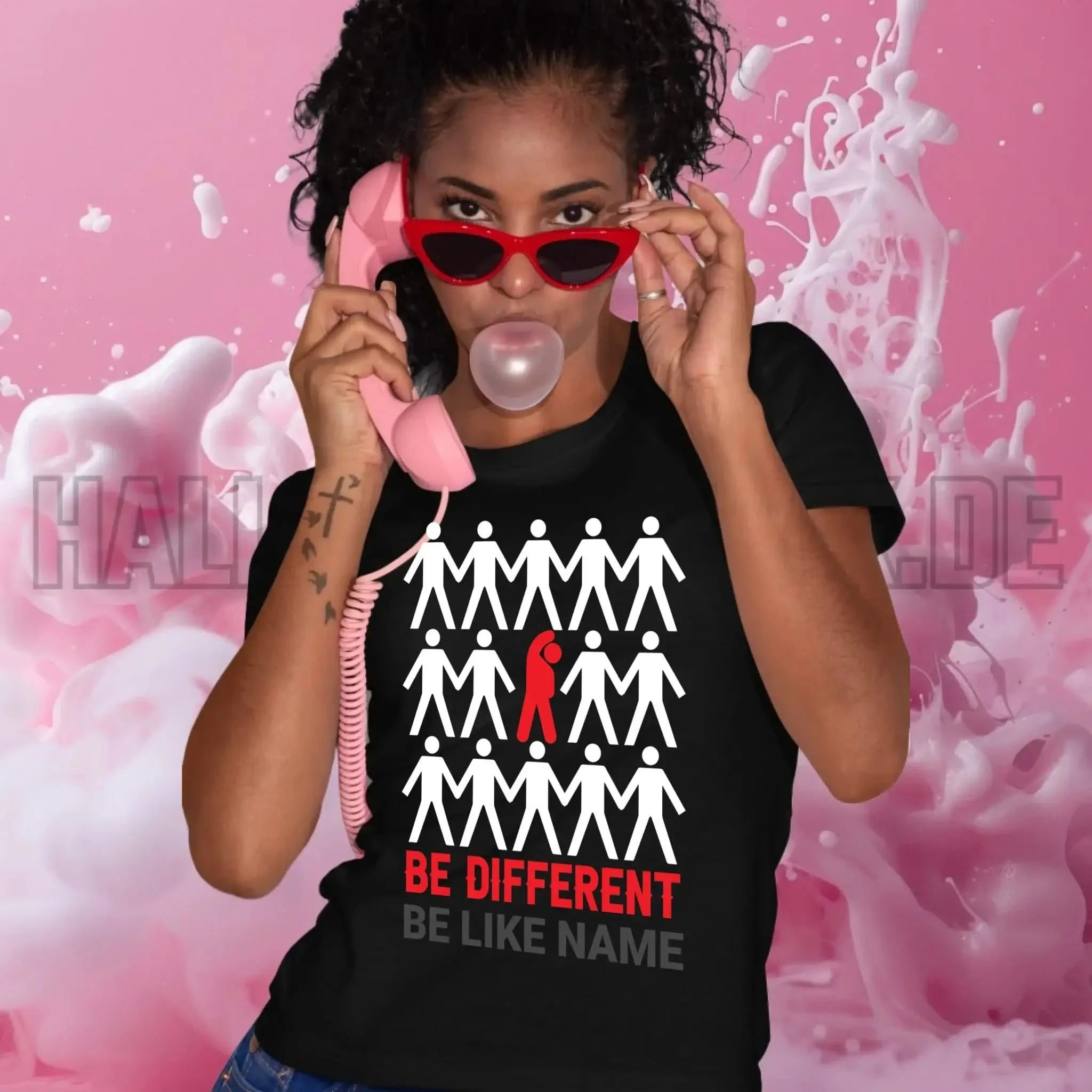 Be different • Ladies Premium T-Shirt XS-2XL aus Bio-Baumwolle für Damen • Exklusivdesign • personalisiert