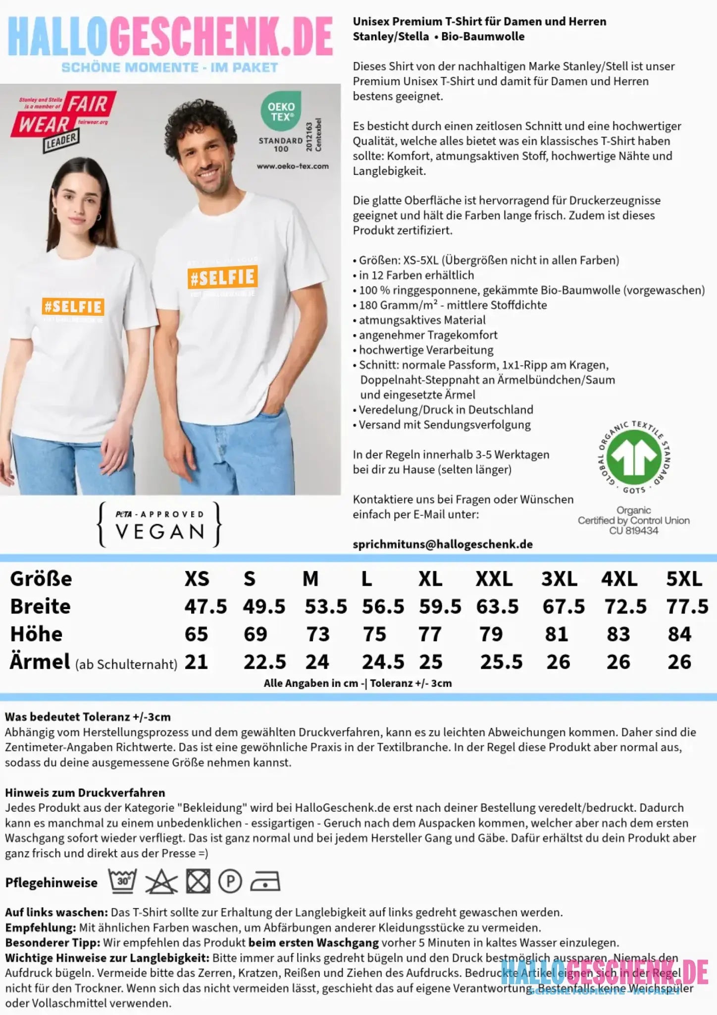 Belive in your selfie • Hashtag • Unisex Premium T-Shirt XS-5XL aus Bio-Baumwolle für Damen & Herren • Exklusivdesign • personalisiert