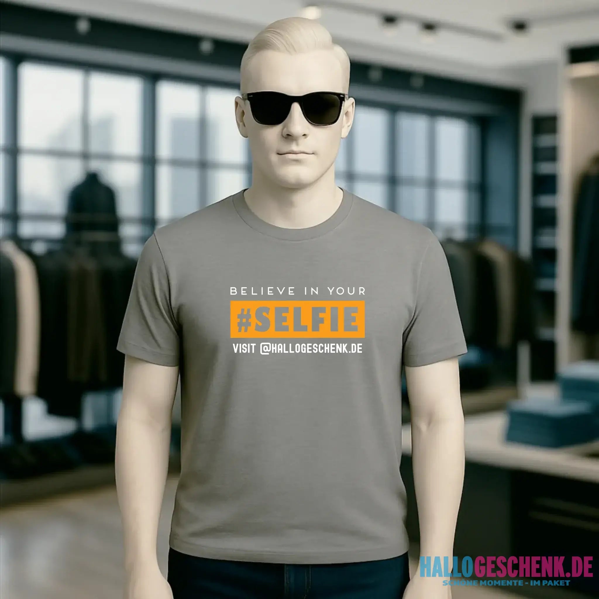 Belive in your selfie • Hashtag • Unisex Premium T-Shirt XS-5XL aus Bio-Baumwolle für Damen & Herren • Exklusivdesign • personalisiert