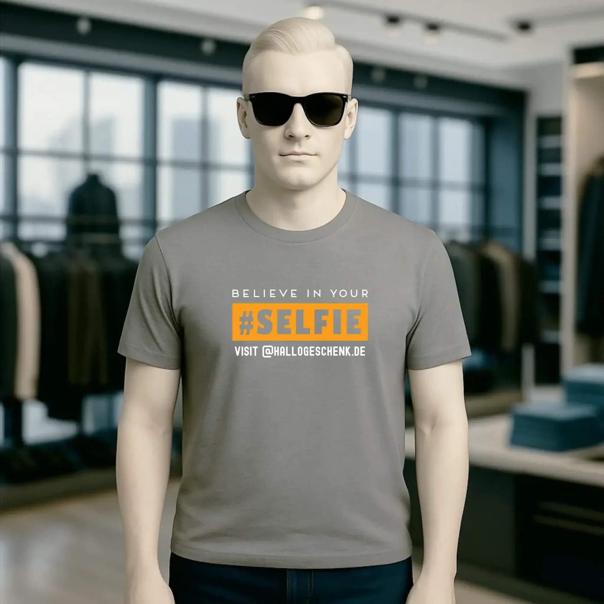 Belive in your selfie • Hashtag • Unisex Premium T-Shirt XS-5XL aus Bio-Baumwolle für Damen & Herren • Exklusivdesign • personalisiert