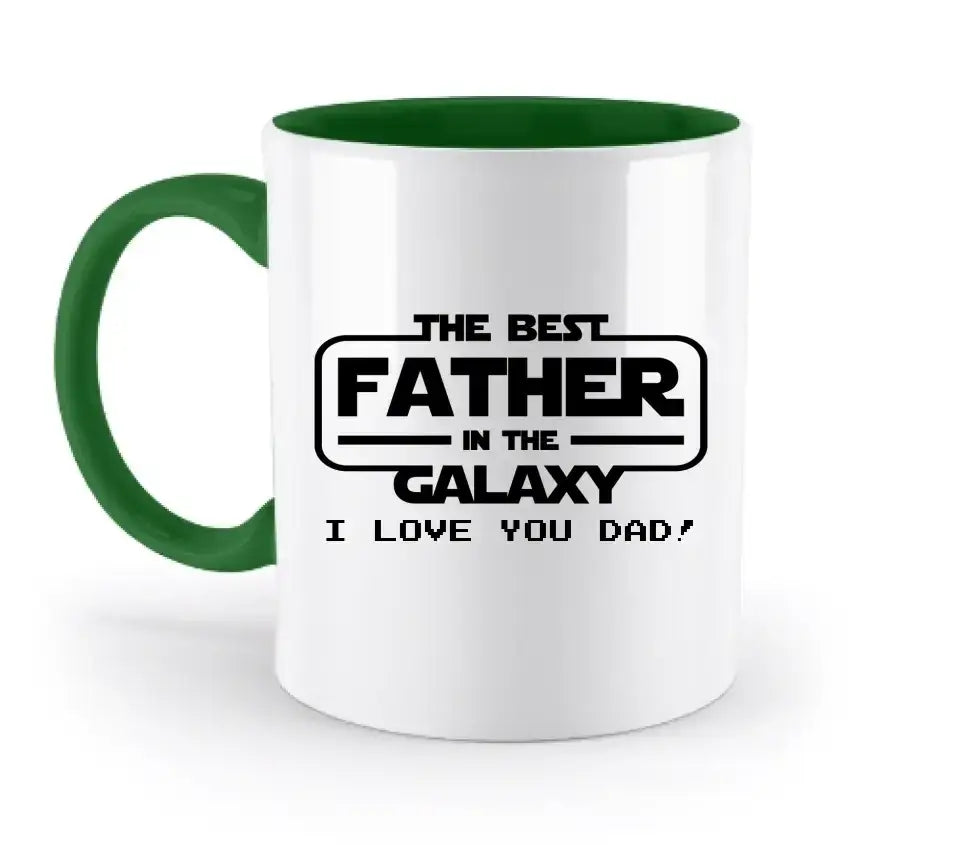 Best Father in the Galaxy • Papa • Vater • zweifarbige Tasse • Exklusivdesign • personalisiert - zweifarbige Tasse