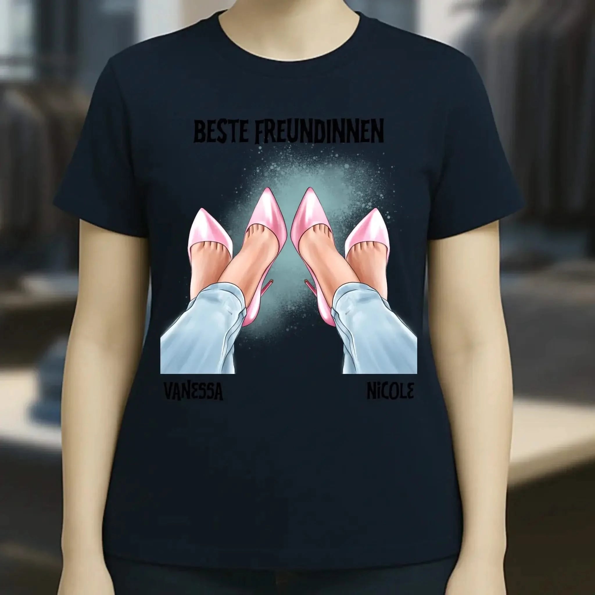 Beste Freundinnen Beine • Ladies Premium T-Shirt XS-2XL aus Bio-Baumwolle für Damen • Exklusivdesign • personalisiert