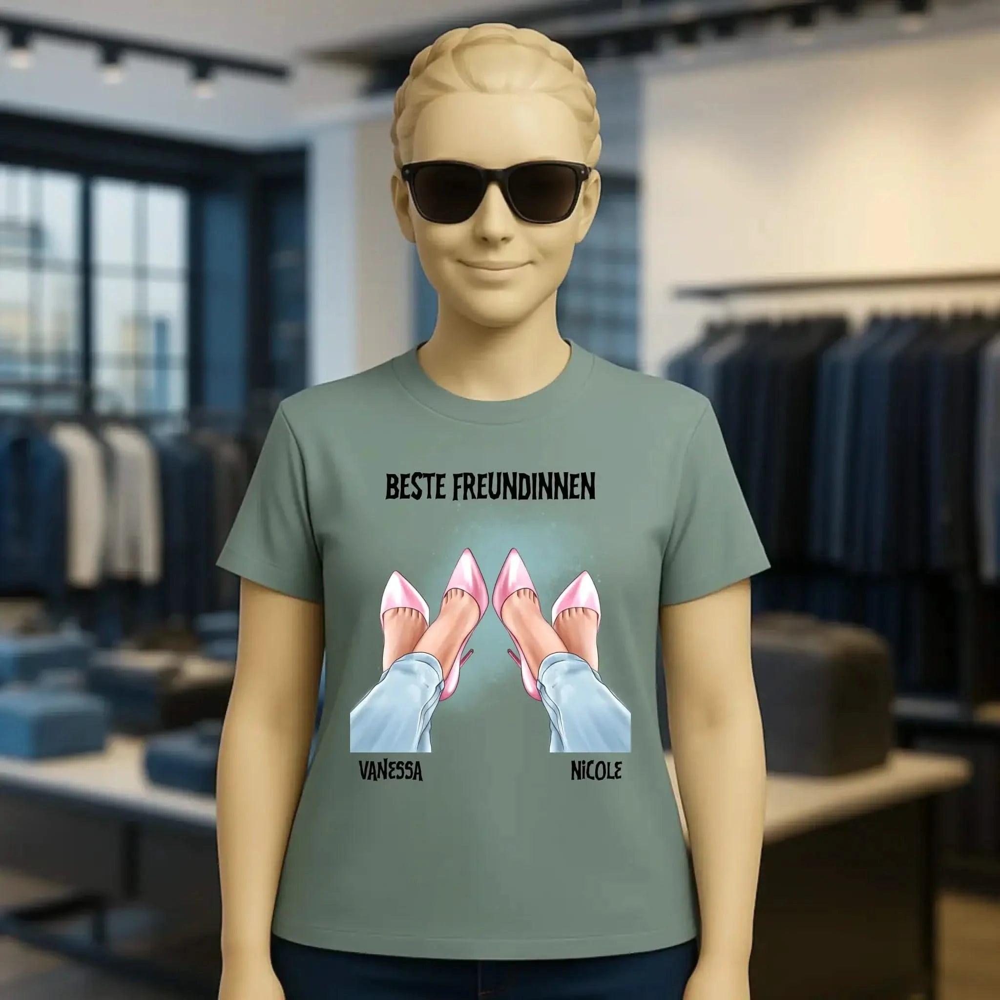 Beste Freundinnen Beine • Ladies Premium T-Shirt XS-2XL aus Bio-Baumwolle für Damen • Exklusivdesign • personalisiert