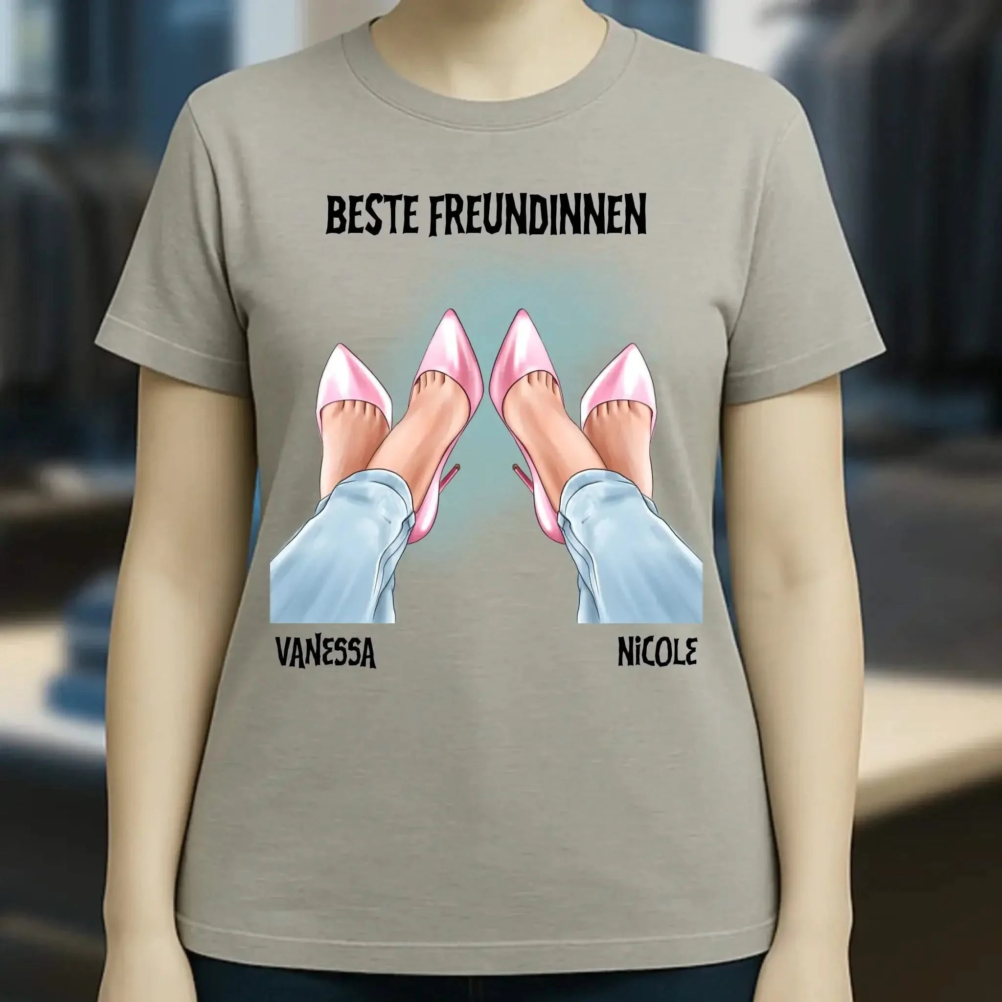 Beste Freundinnen Beine • Ladies Premium T-Shirt XS-2XL aus Bio-Baumwolle für Damen • Exklusivdesign • personalisiert