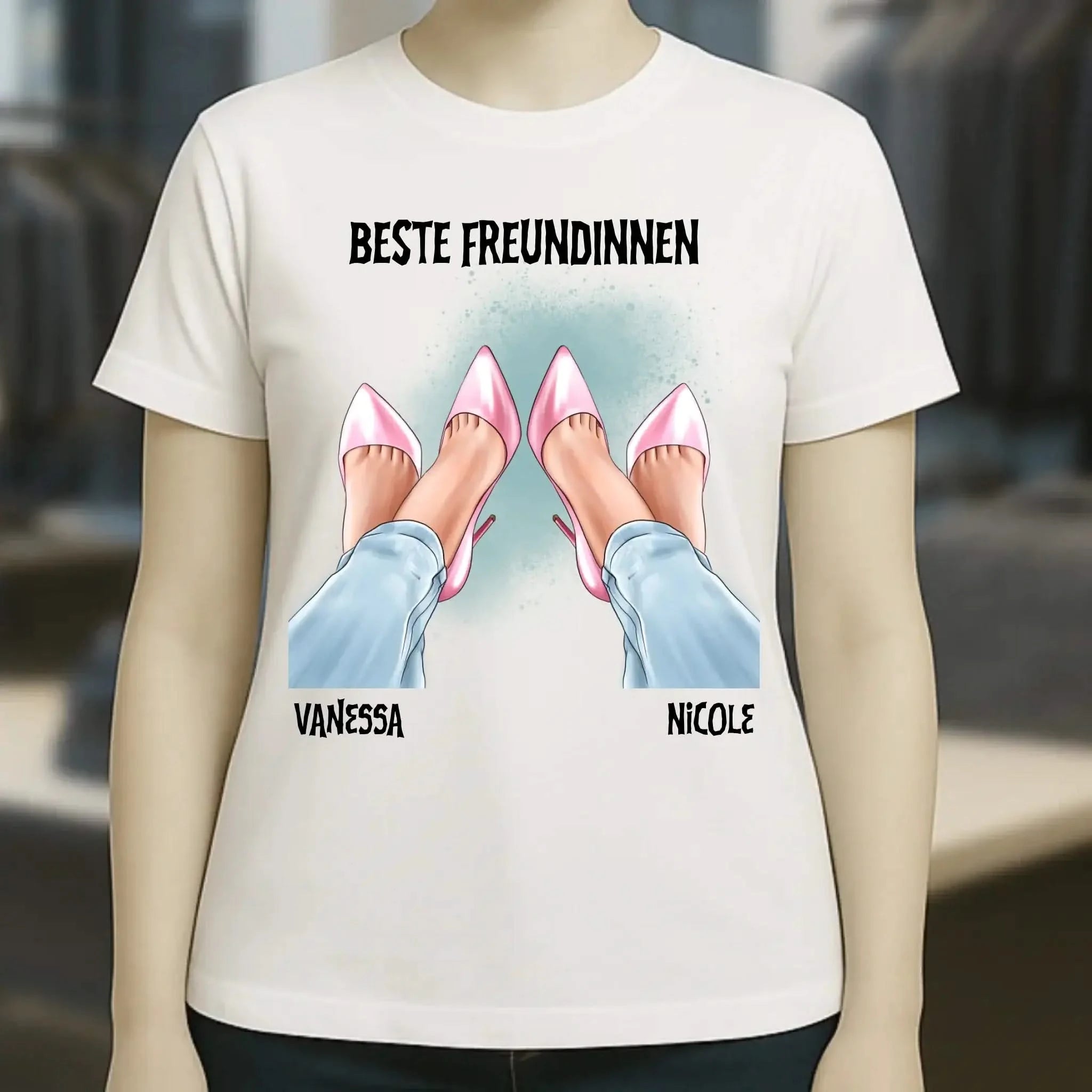Beste Freundinnen Beine • Ladies Premium T-Shirt XS-2XL aus Bio-Baumwolle für Damen • Exklusivdesign • personalisiert