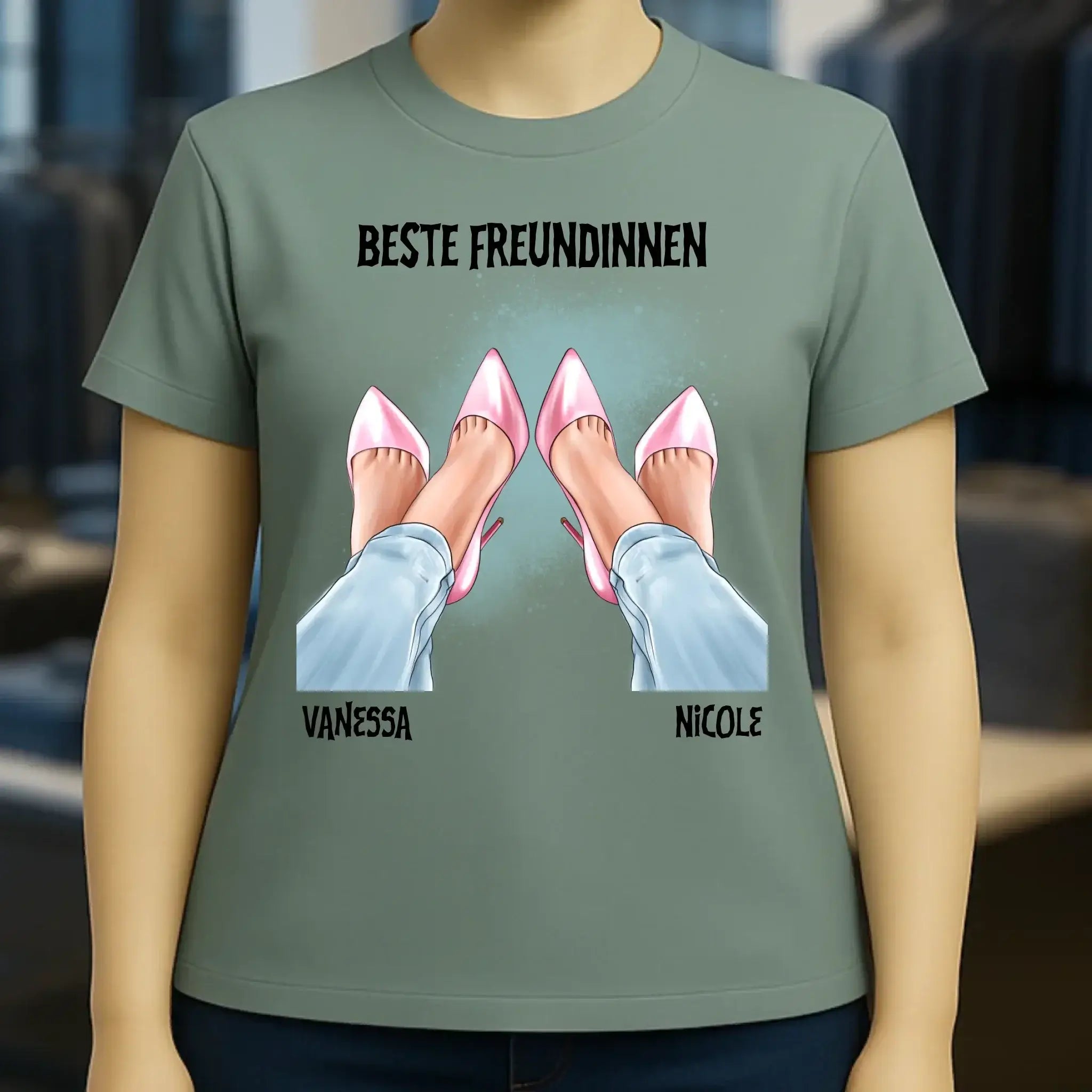 Beste Freundinnen Beine • Ladies Premium T-Shirt XS-2XL aus Bio-Baumwolle für Damen • Exklusivdesign • personalisiert